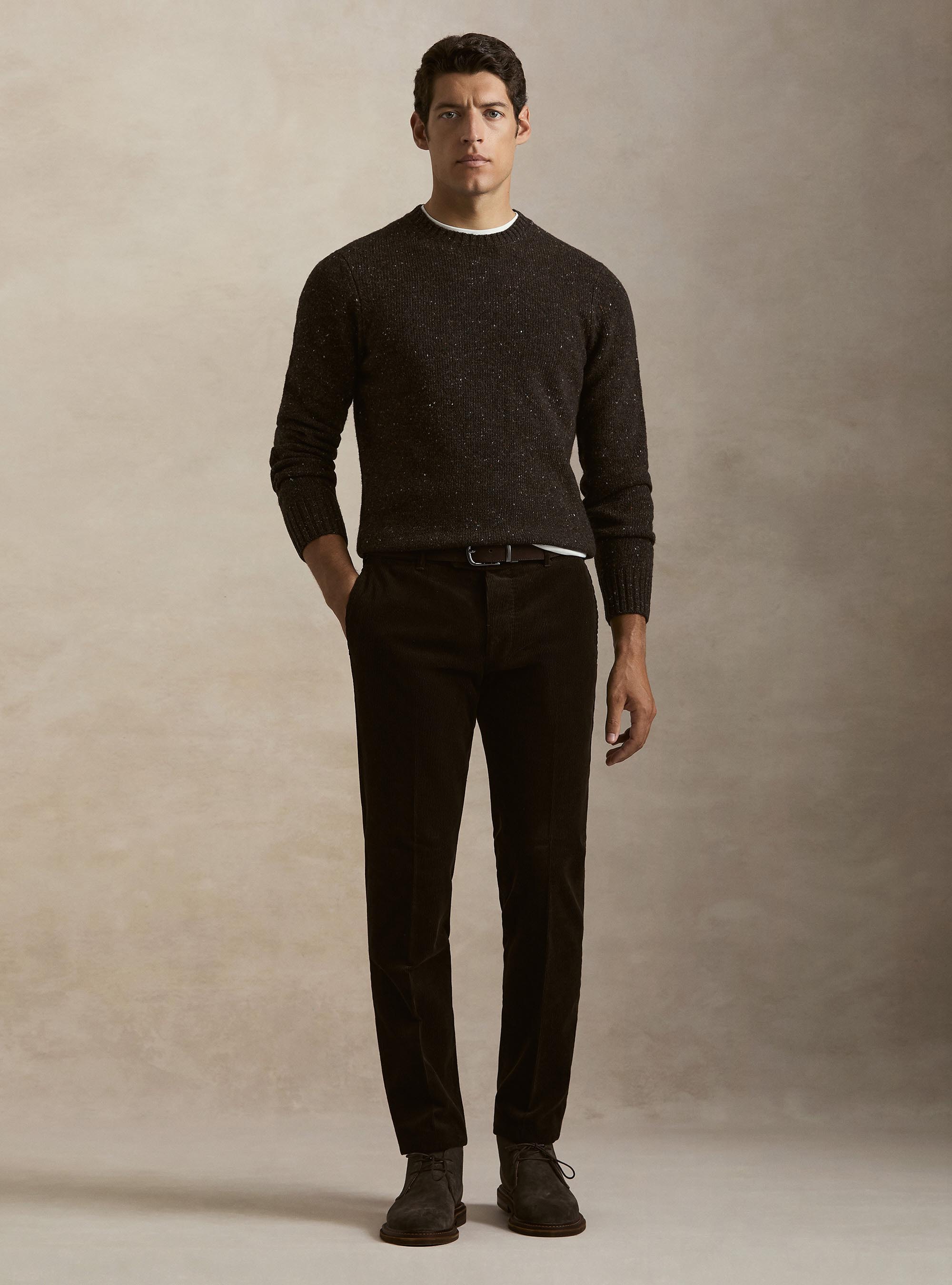 Pantaloni in velluto, MARRONE