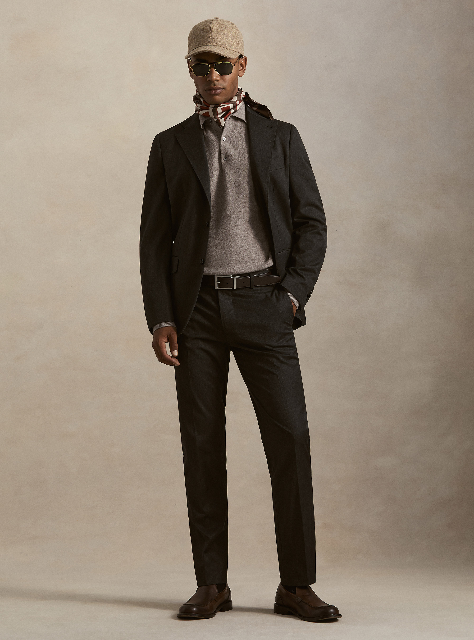 Classic Slim-Fit Asphalt Suit, 
