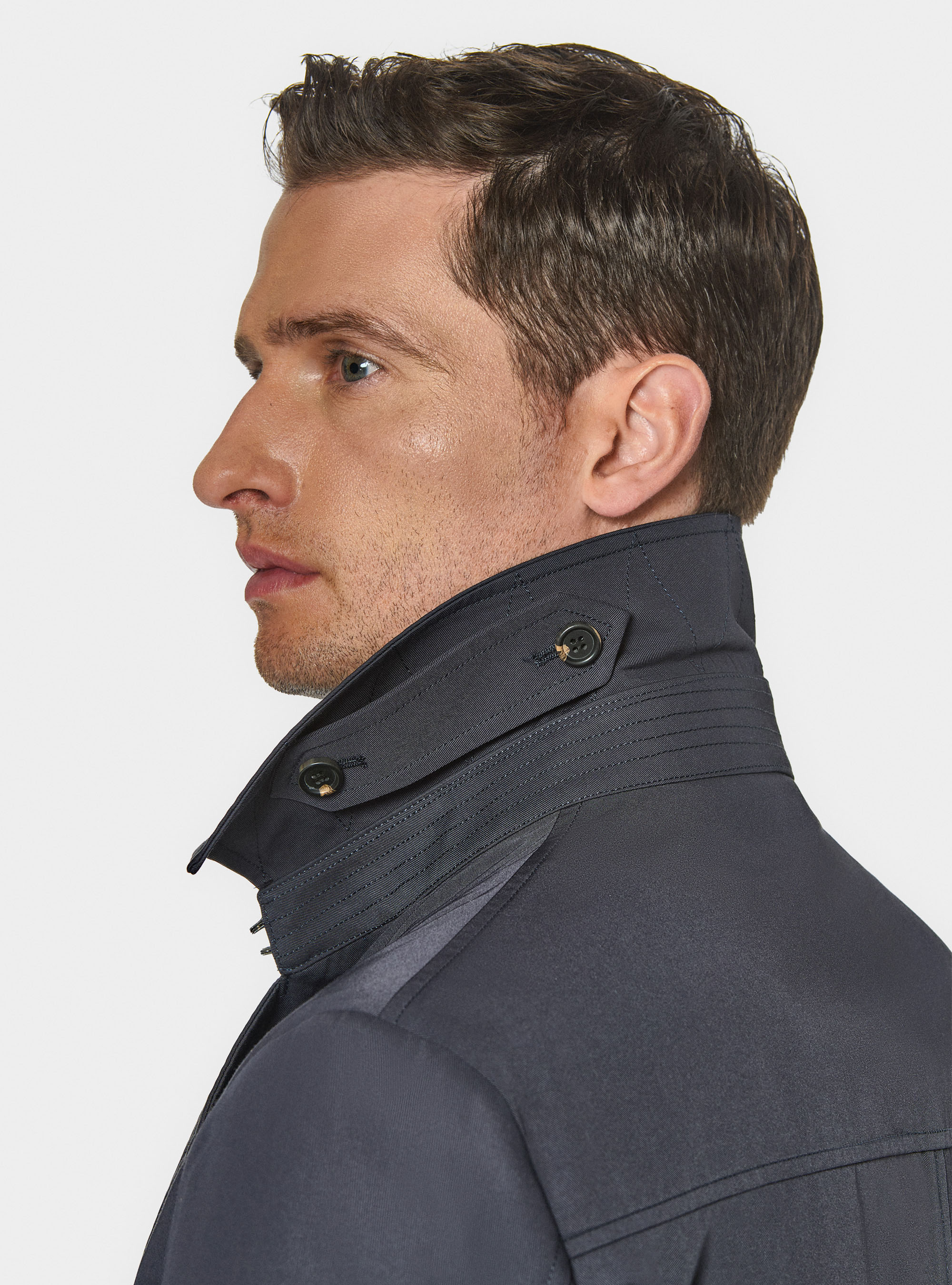 Trench in twill di cotone, BLU NAVY