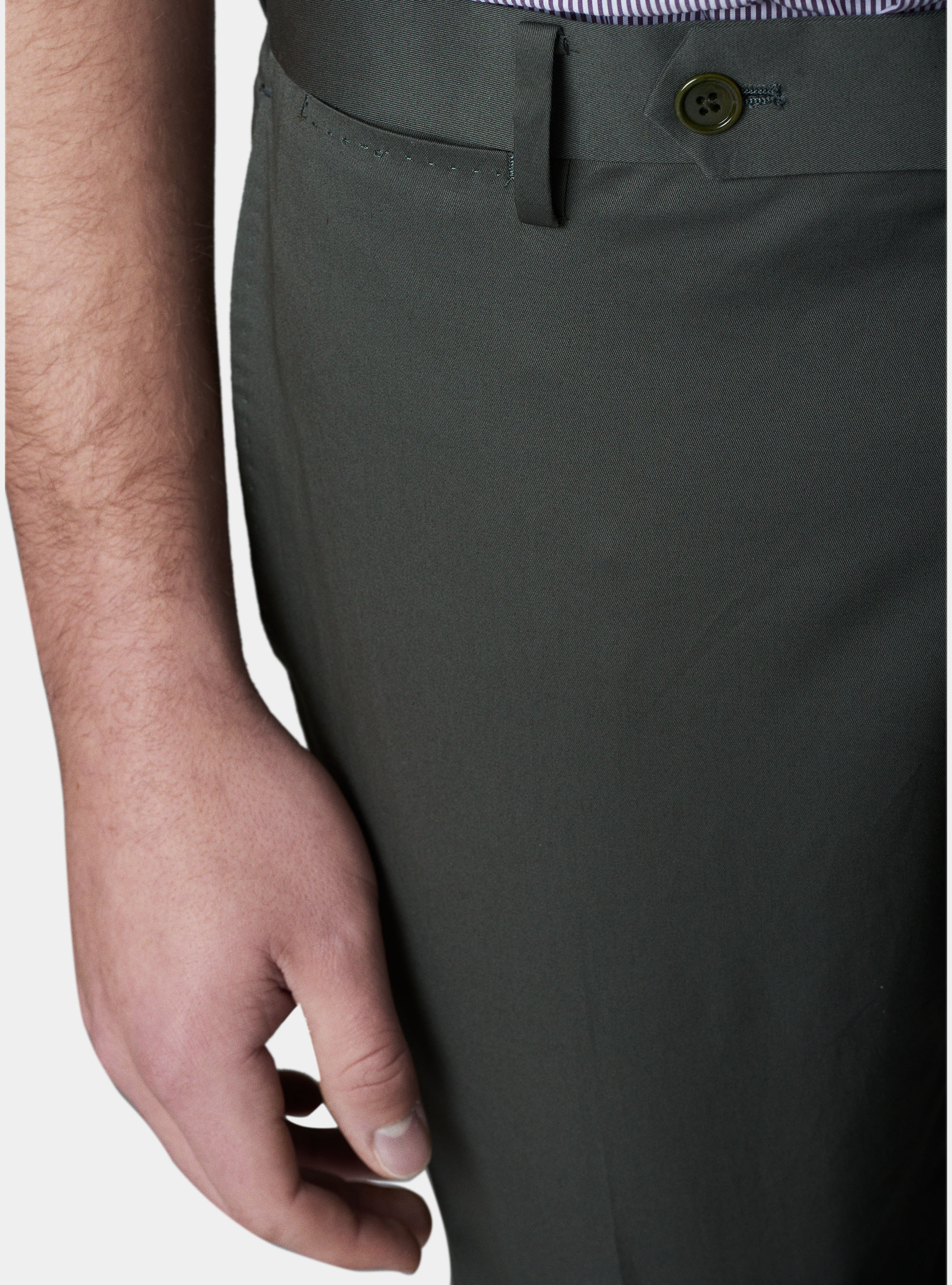 Pantalone per abito in cotone superior, OLIVA