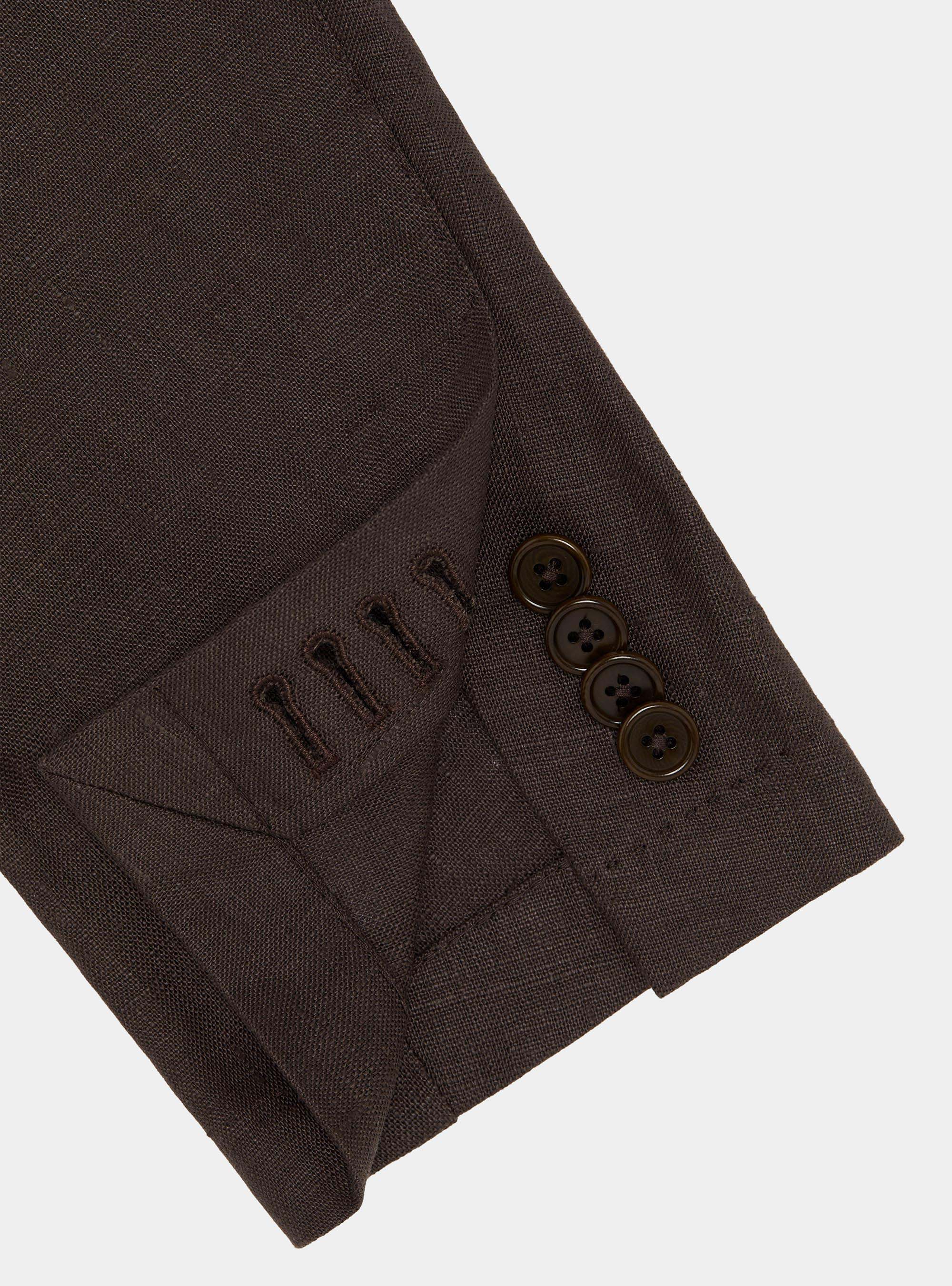 Veste de costume en pur lin, MARRON