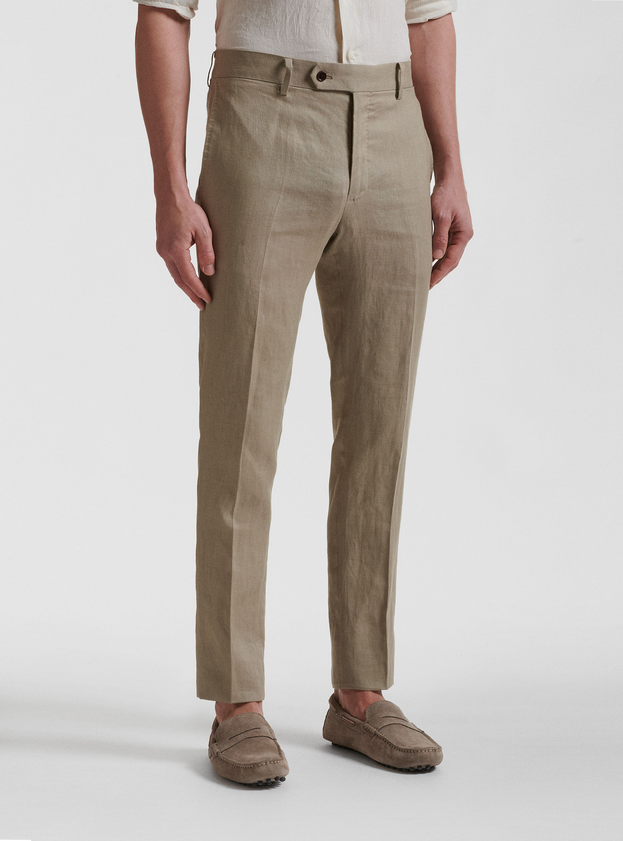 Pure linen suit trousers, MUD