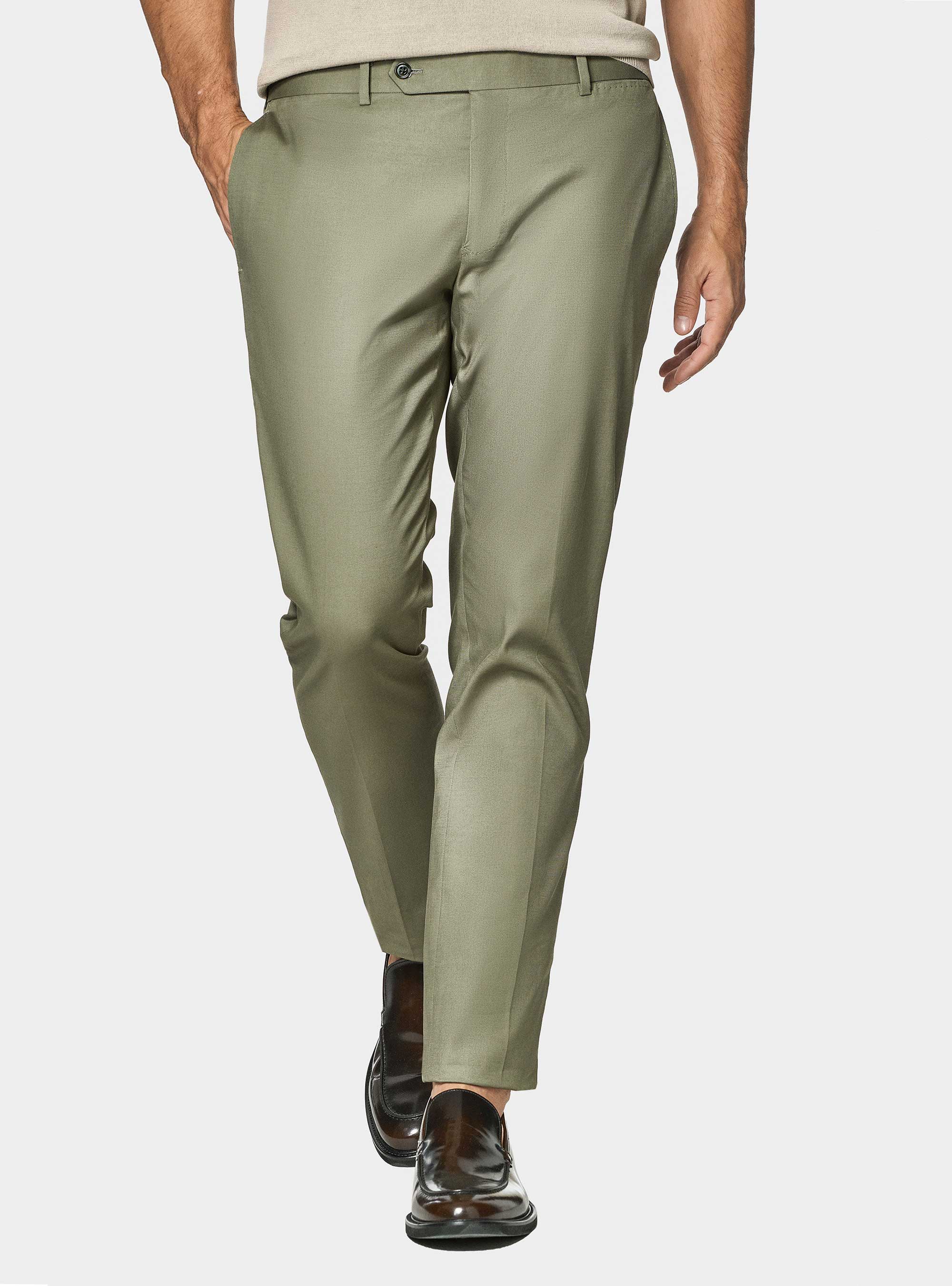 Armoured cotton suit trousers, SALVIA 0602C