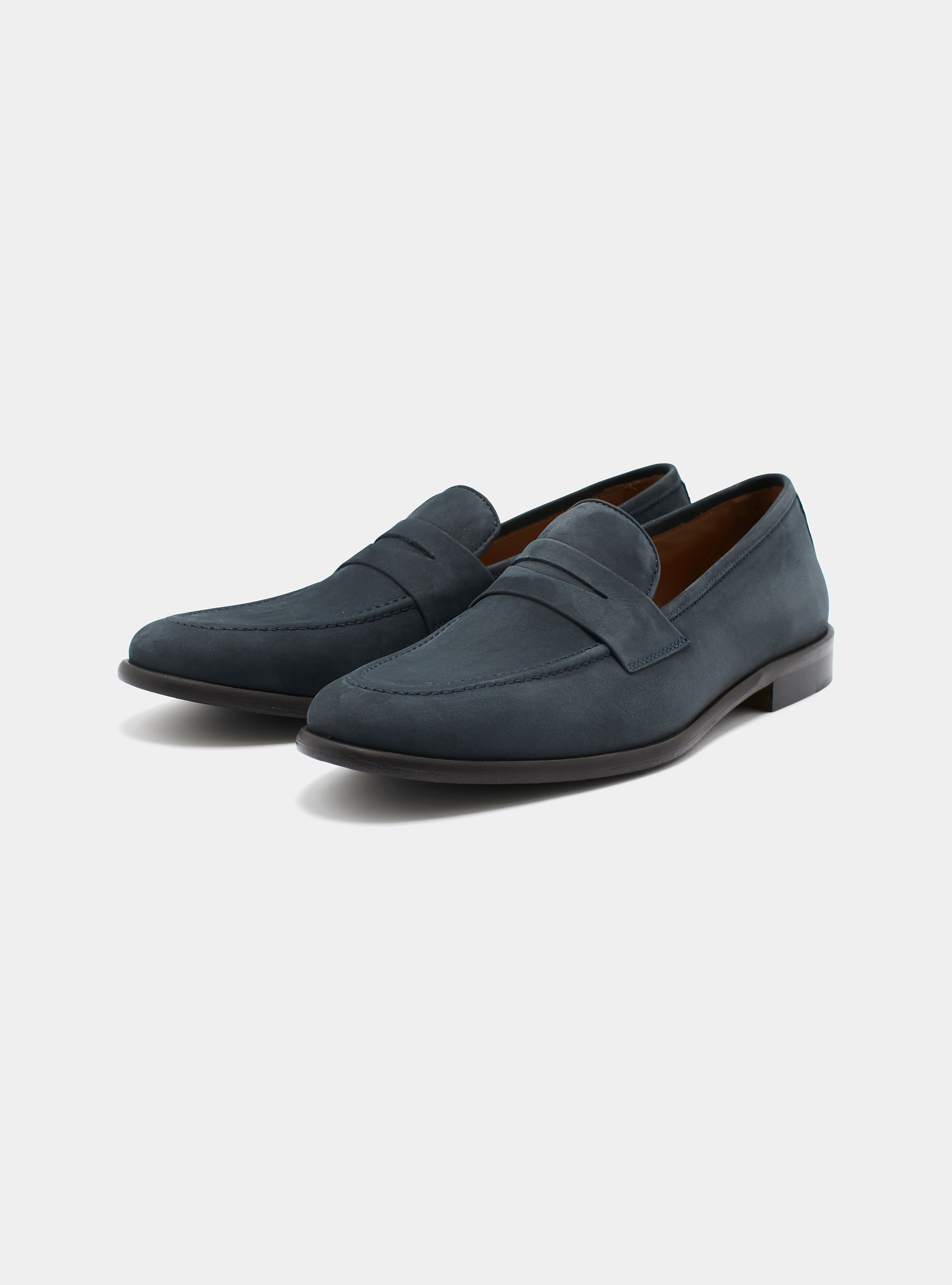 Mocassins en nubuck, BLEU