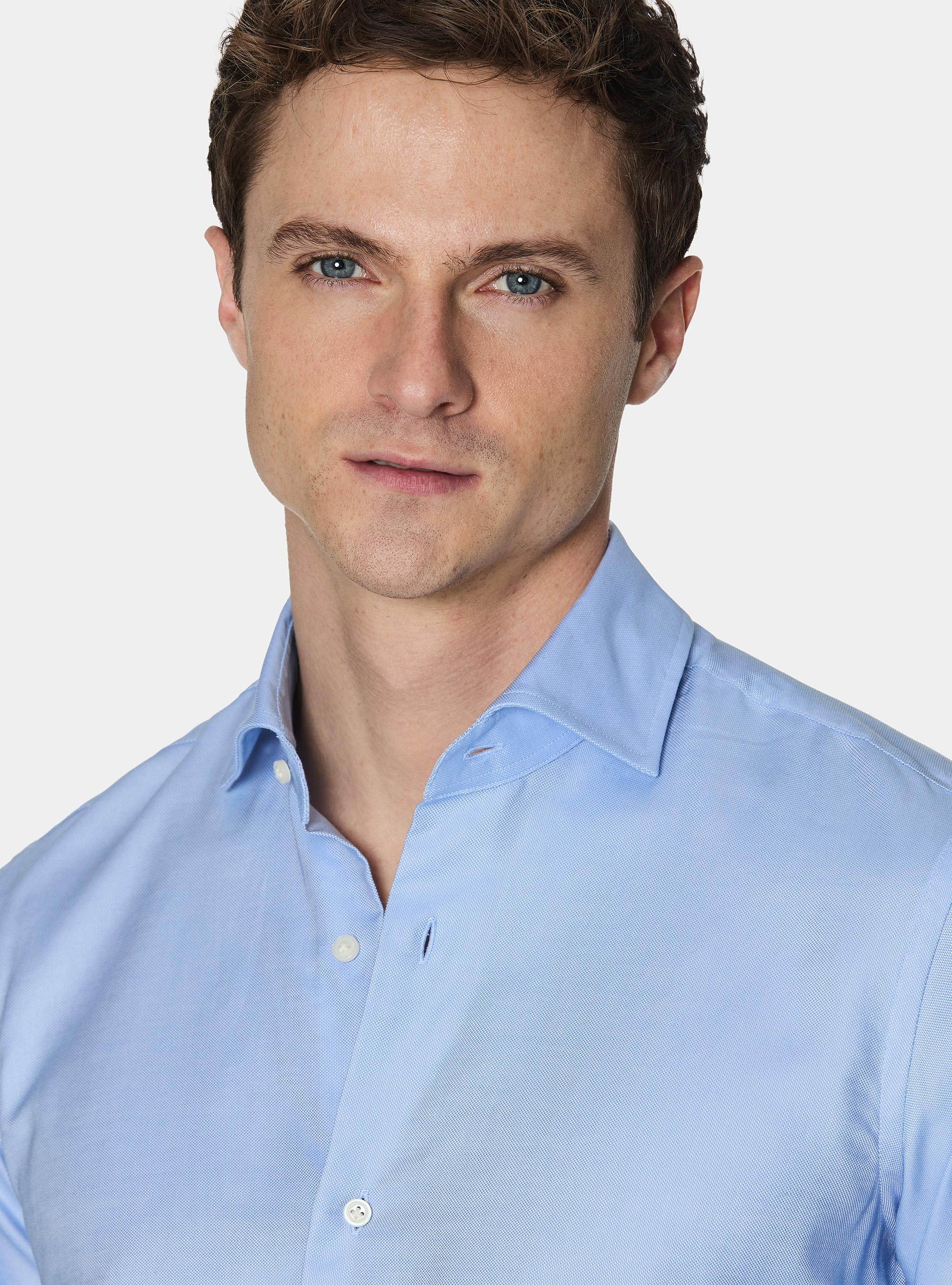 Camicia in cotone oxford, AZZURRO