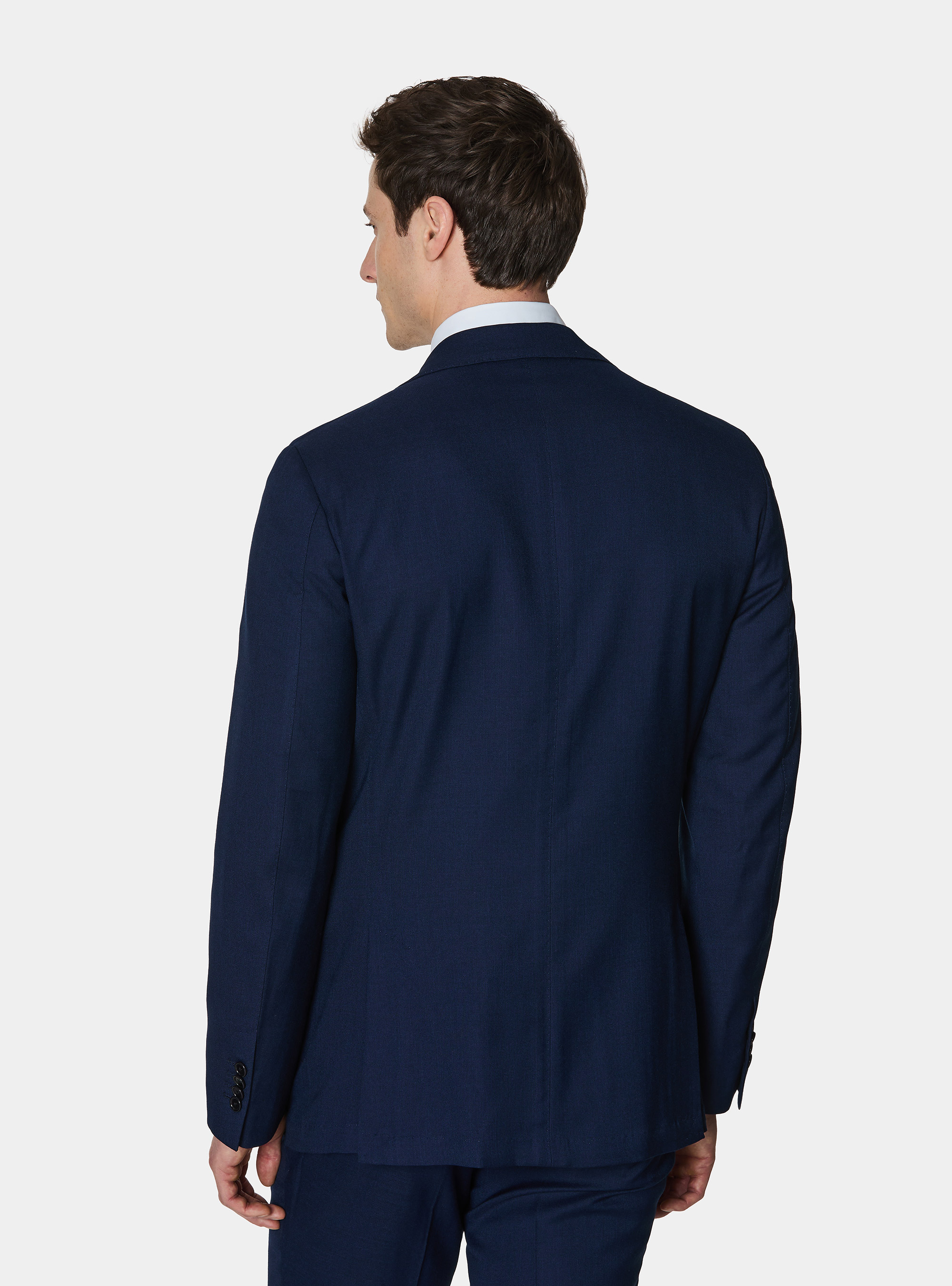 Hopsack fabric suit blazer, NAVY BLUE