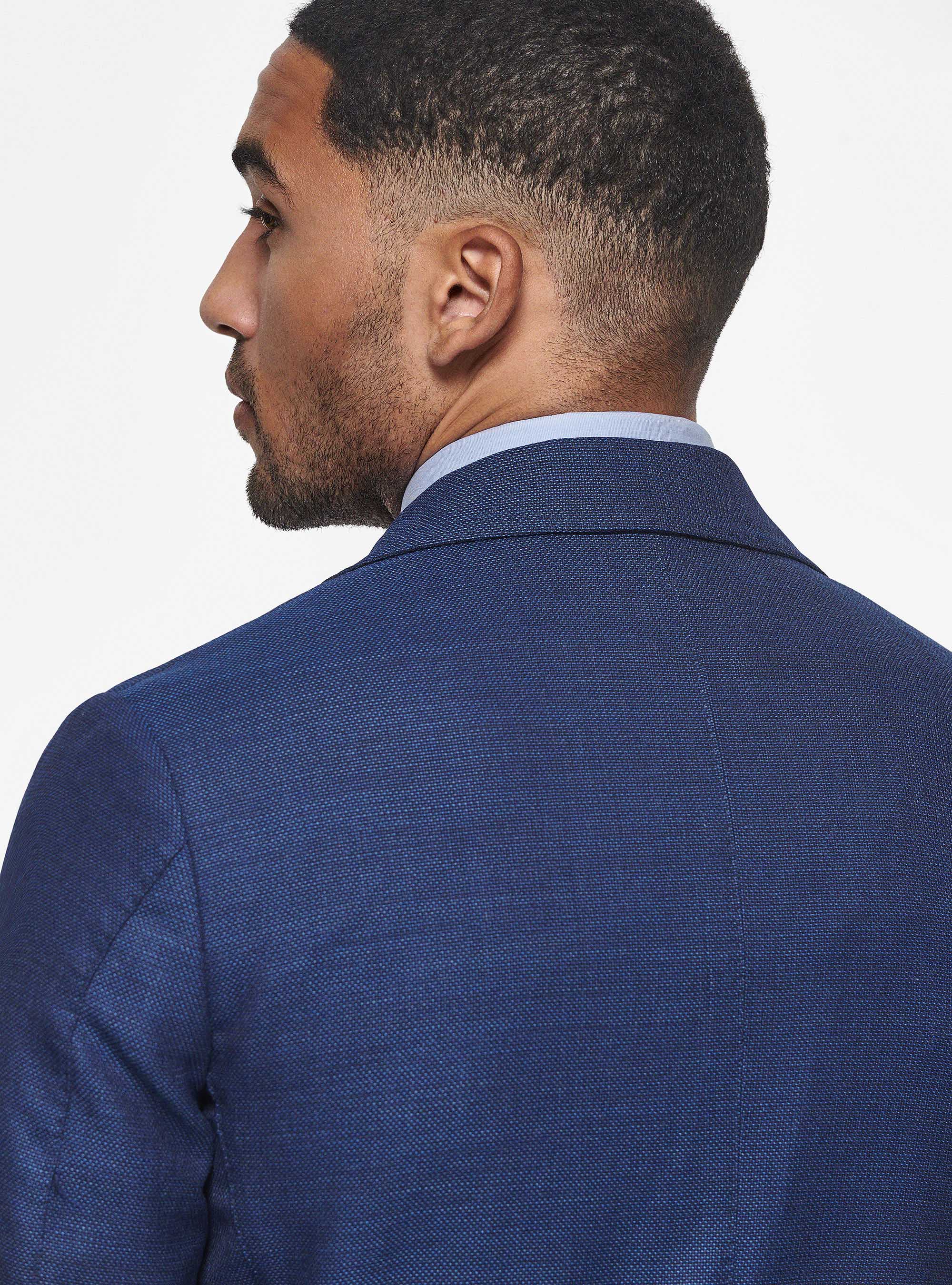 Giacca in lana micro texture, BLU