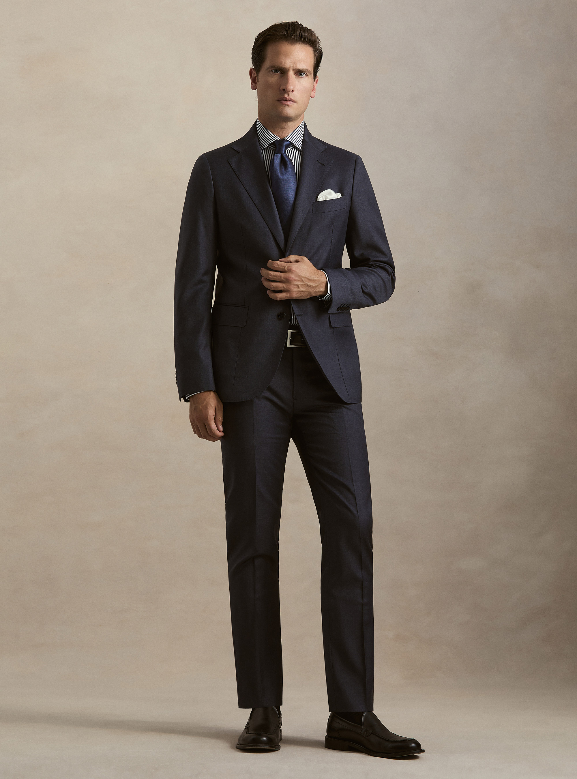 Vitale Barberis Canonico ink-colored pure wool suit, 
