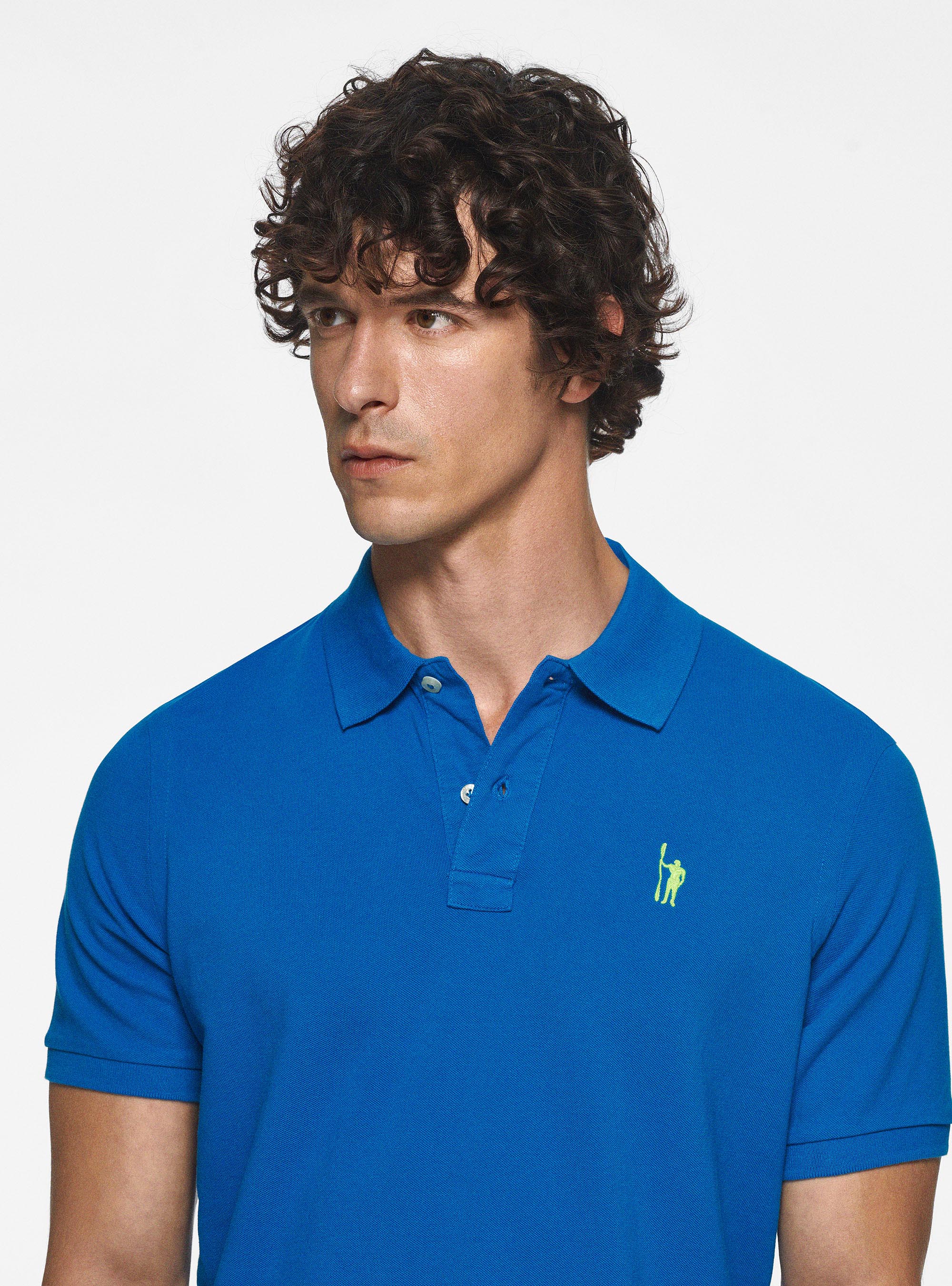 Polo en piqu&eacute; avec broderie, BLEU ROYAL