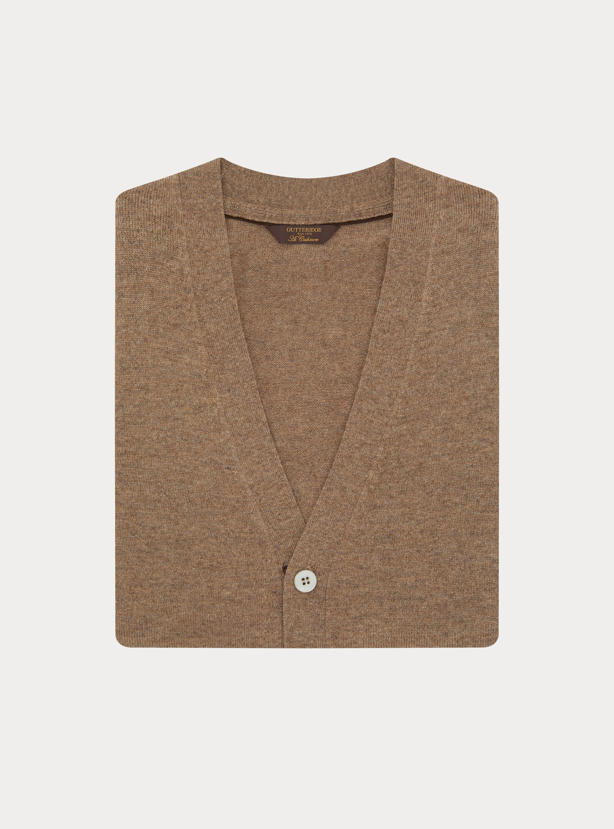 Chaleco de punto de lambswool y cachemira, BARRO