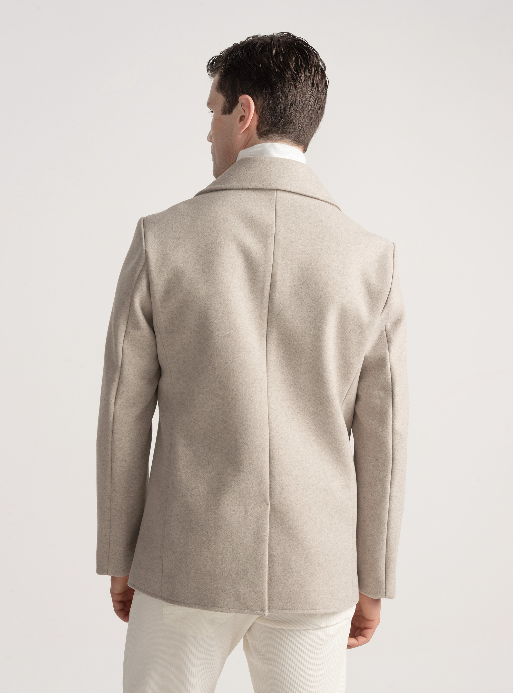 Peacoat de color liso, CRUDO