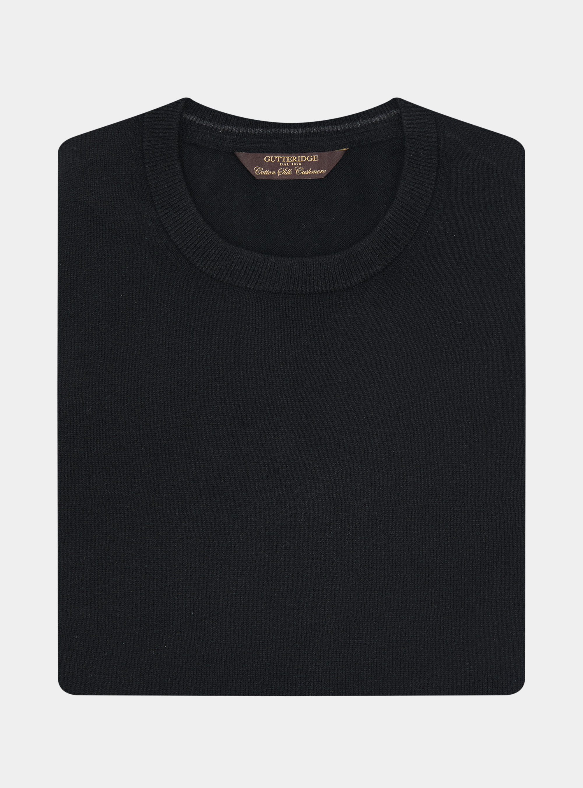 Cotton, silk and cashmere blend crewneck sweater, BLACK