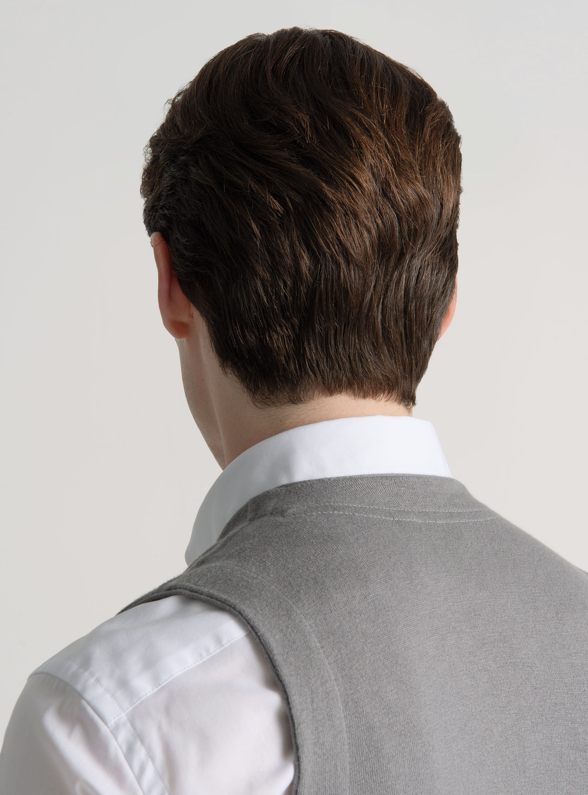 Gilet doppiopetto in maglia di cotone e cashmere, GRIGIO CHIARO