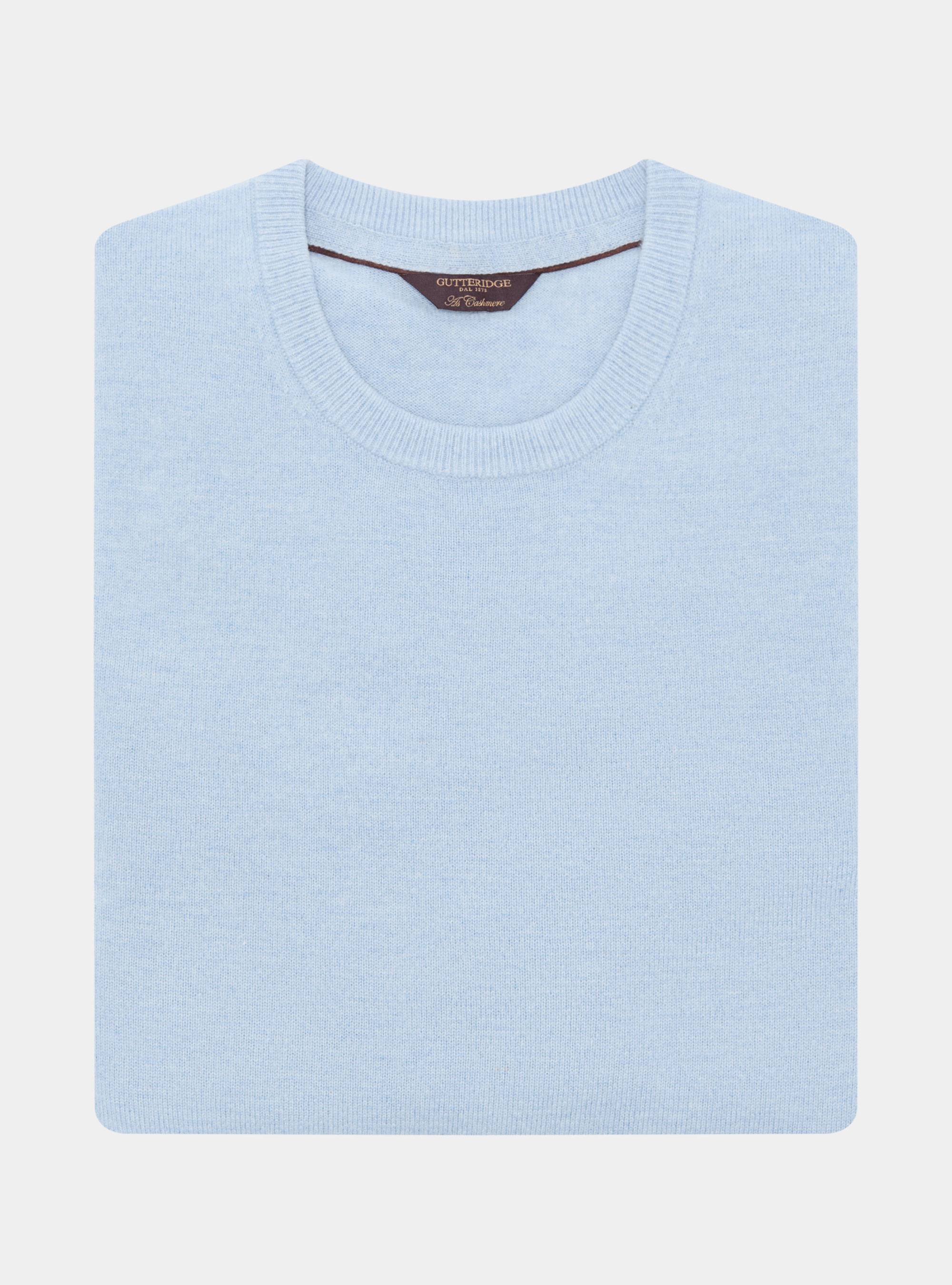 Lambswool and cashmere crew-neck sweater, AZZURRO POLVERE 0283C