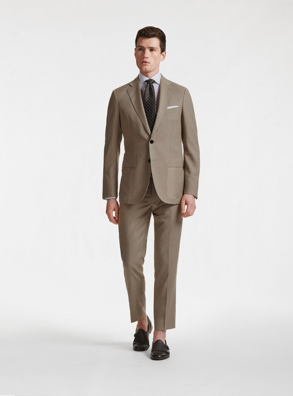 Giacca abito classico slim fit, FANGO