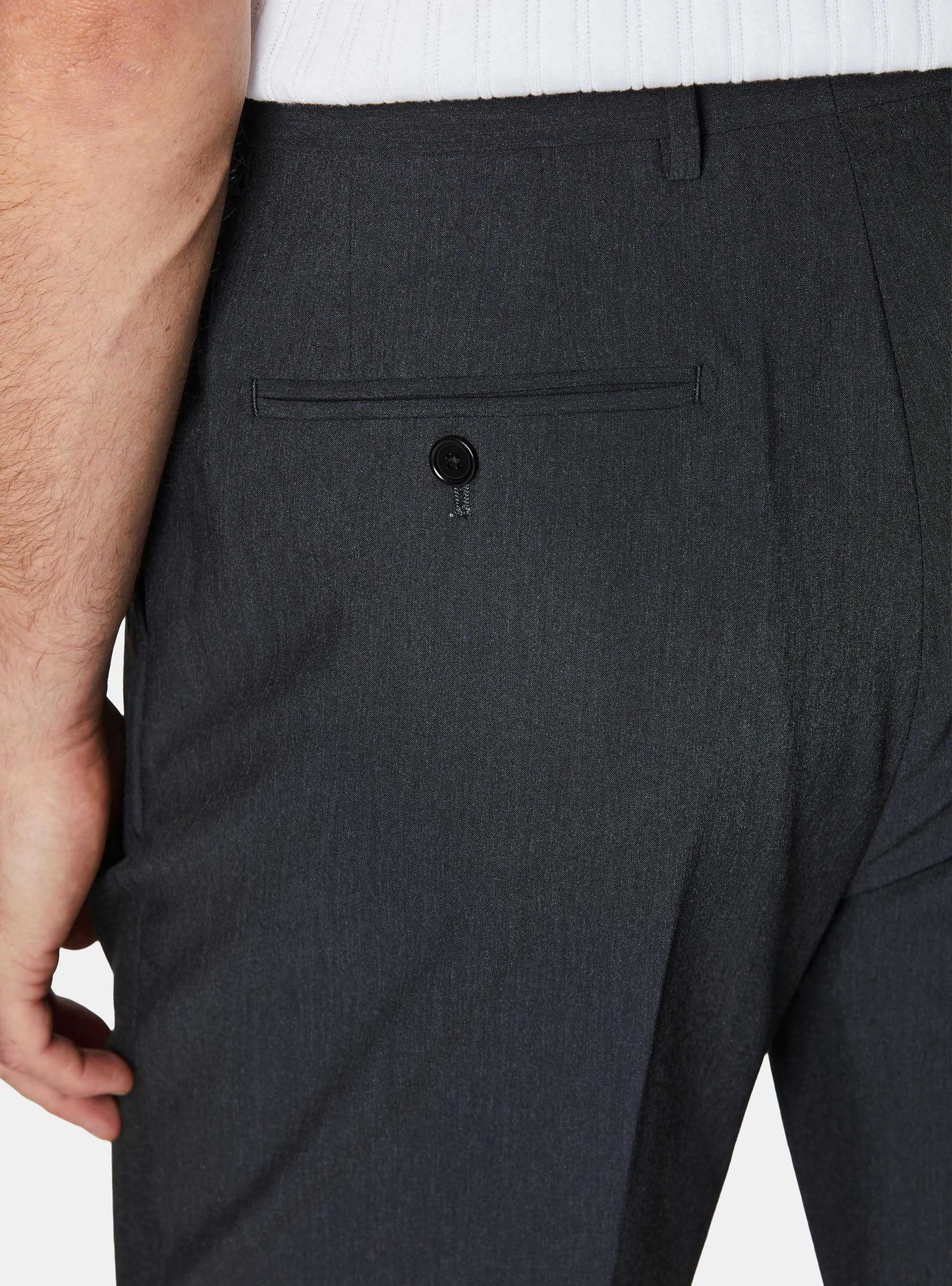 Classic trousers with pleats, ASPHALT GREY