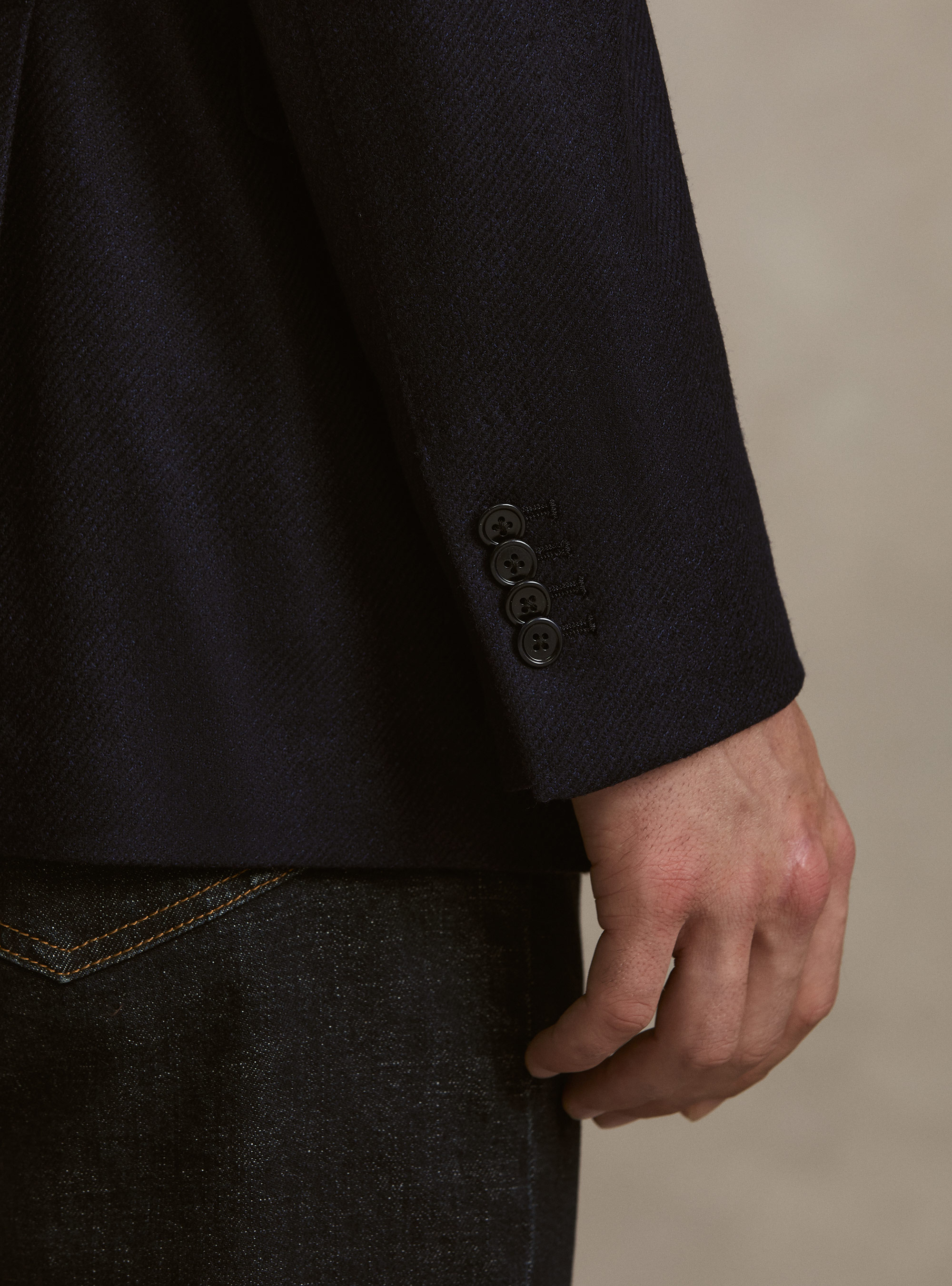Wool and Cashmere Blazer Lanificio di Pray, NAVY BLUE