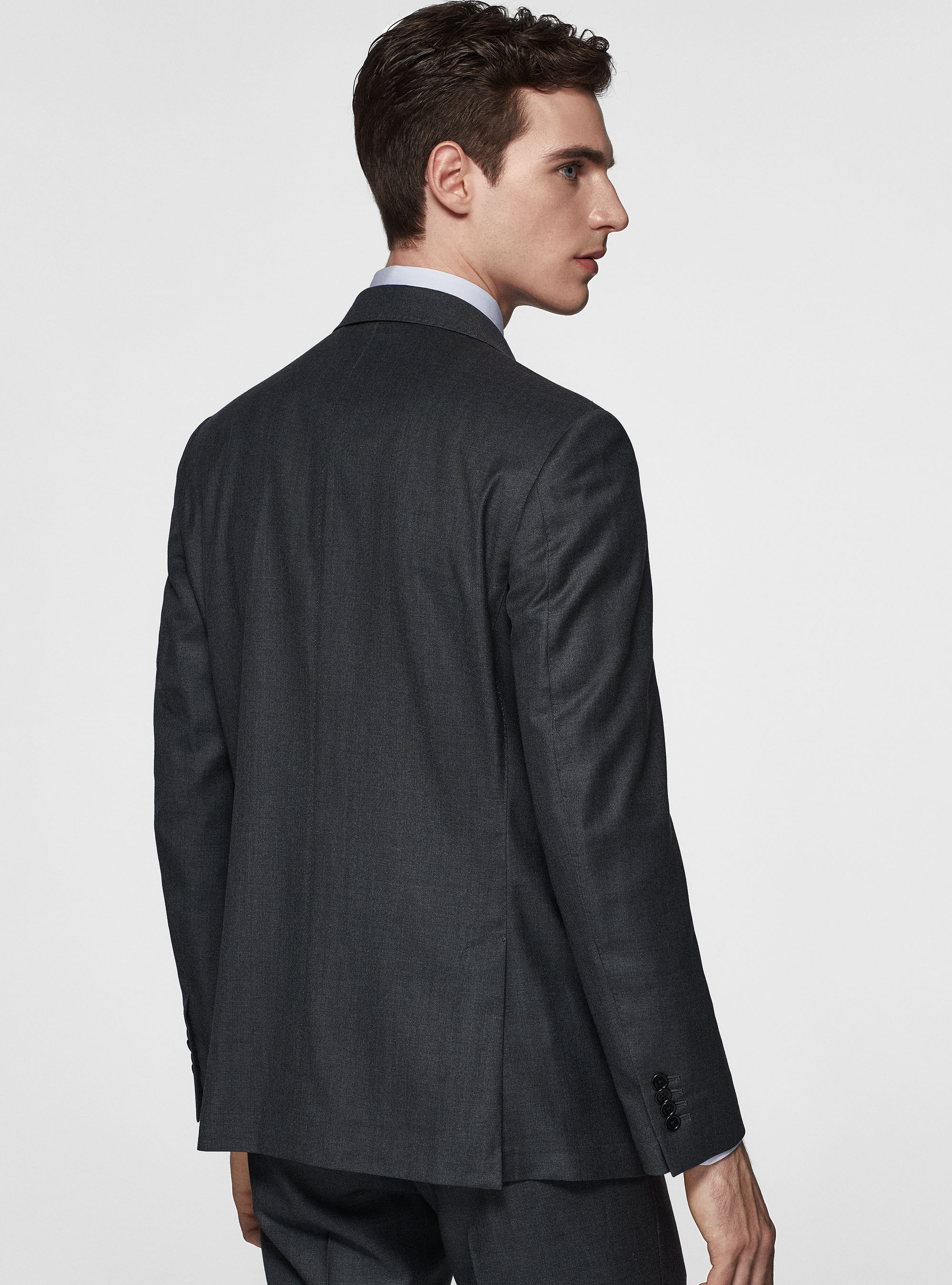 Pure 110's superfine wool blazer, ASPHALT GREY