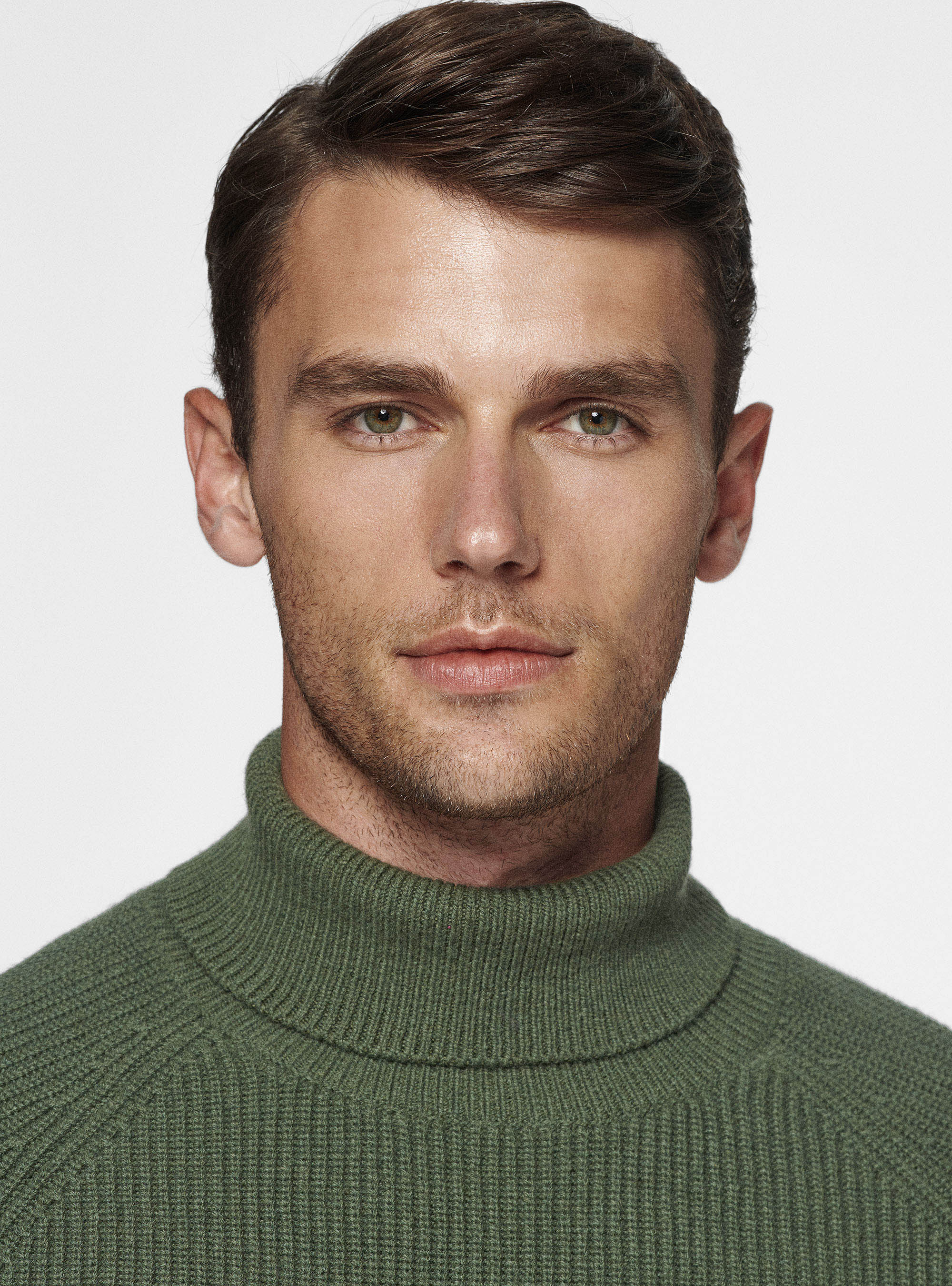 Merino wool pearl rib turtleneck sweater, MILITARE 0609C