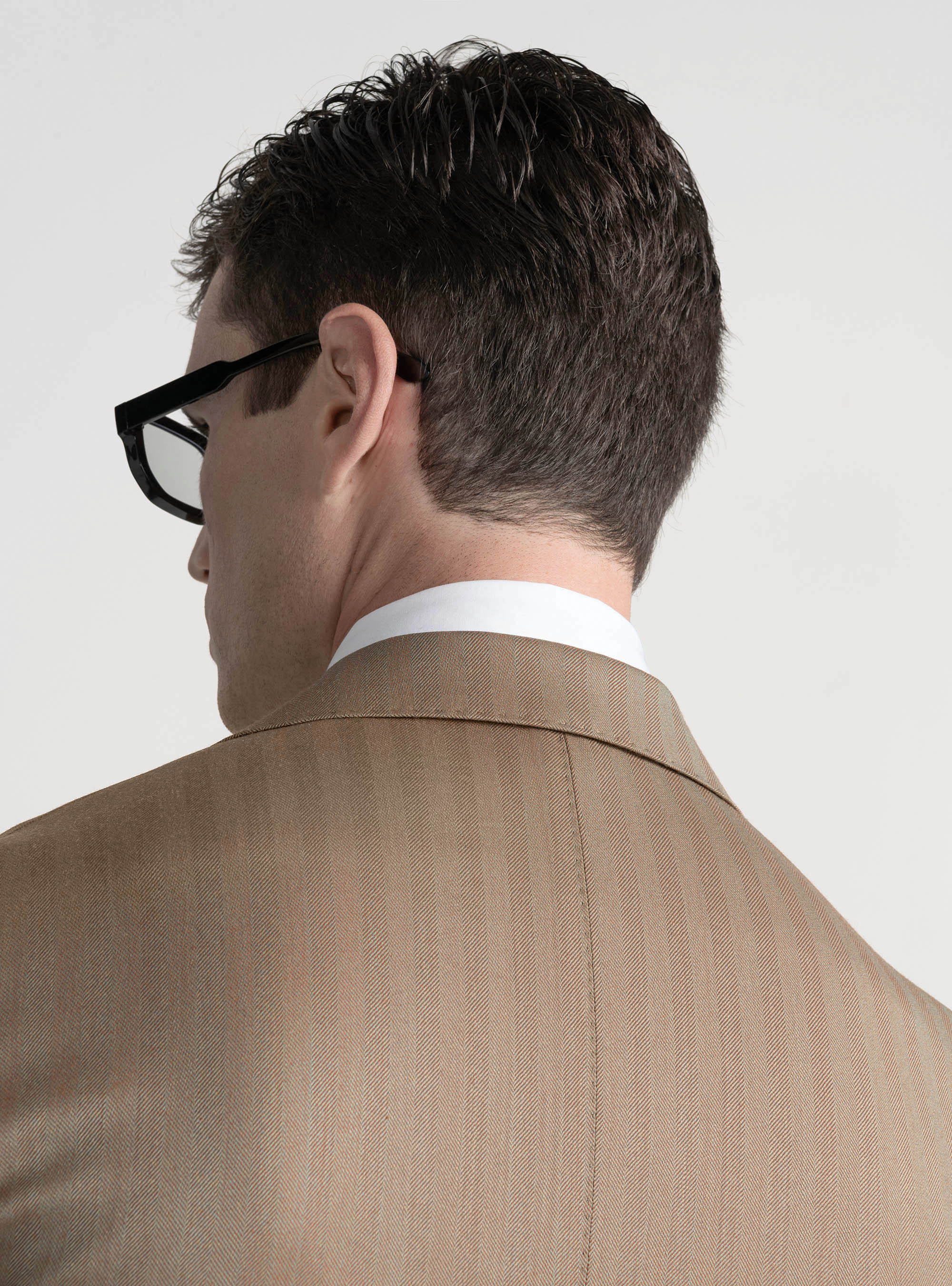 Vitale Barberis Canonico wool herringbone suit blazer, TERRACOTTA
