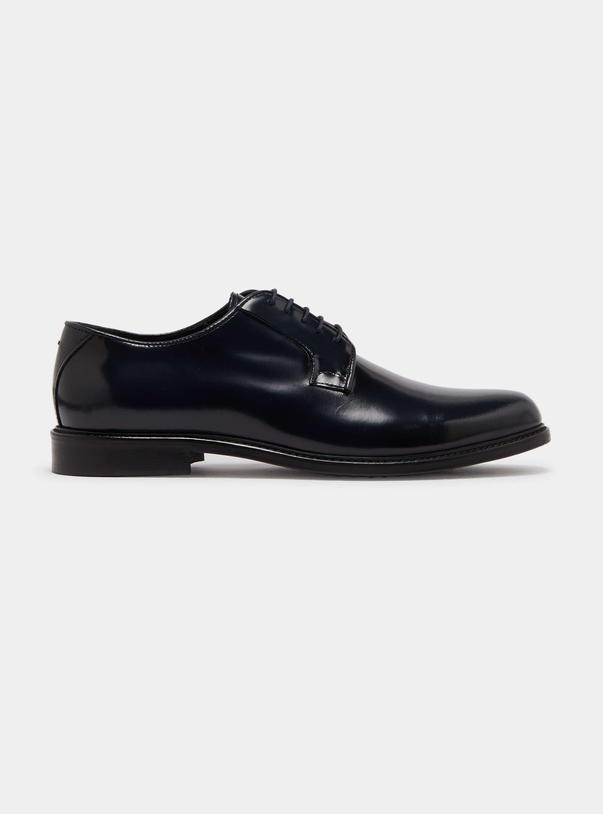 Abrasivated leather derby, NAVY BLUE