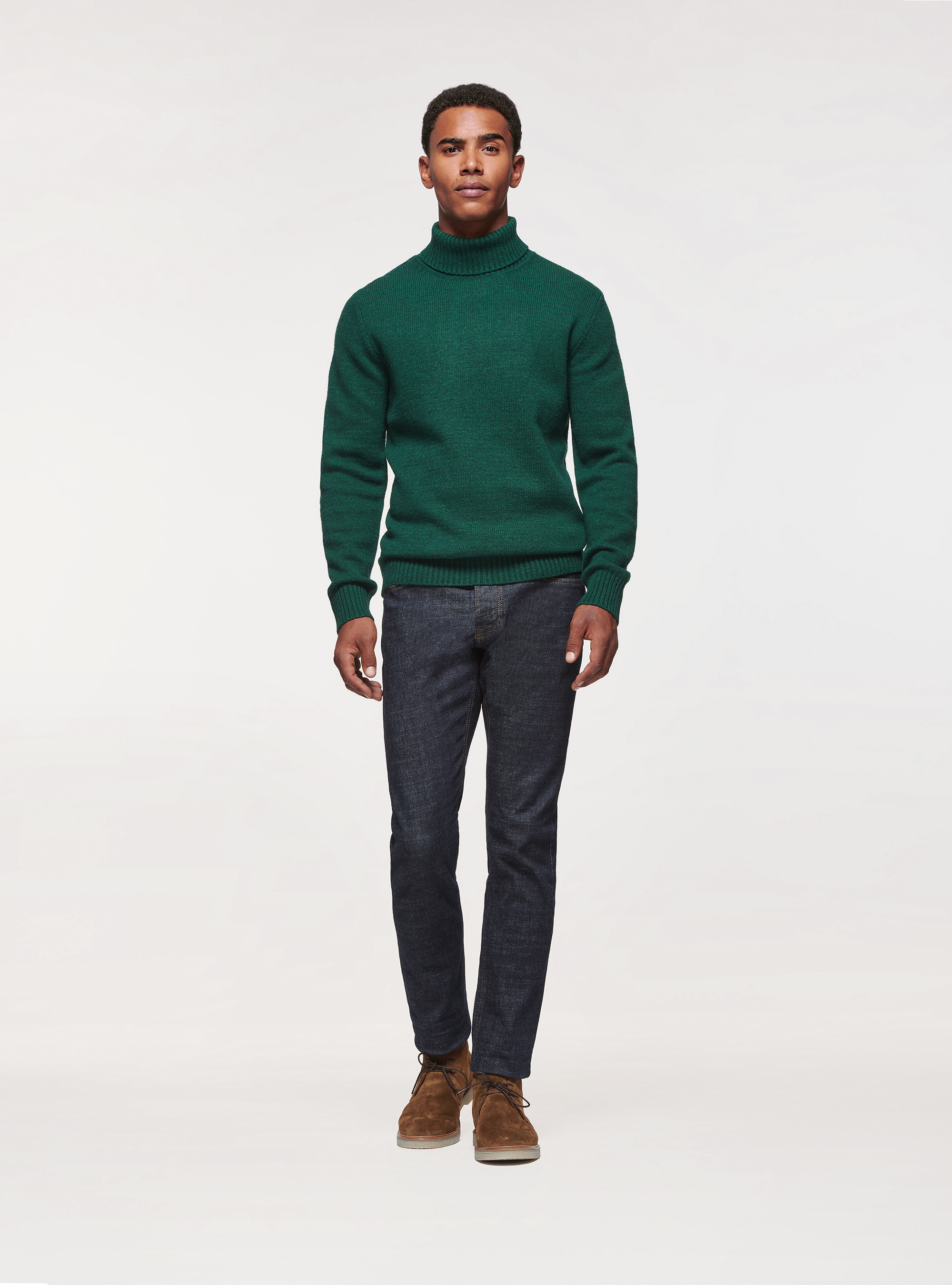Wool-blend sweater, GREEN