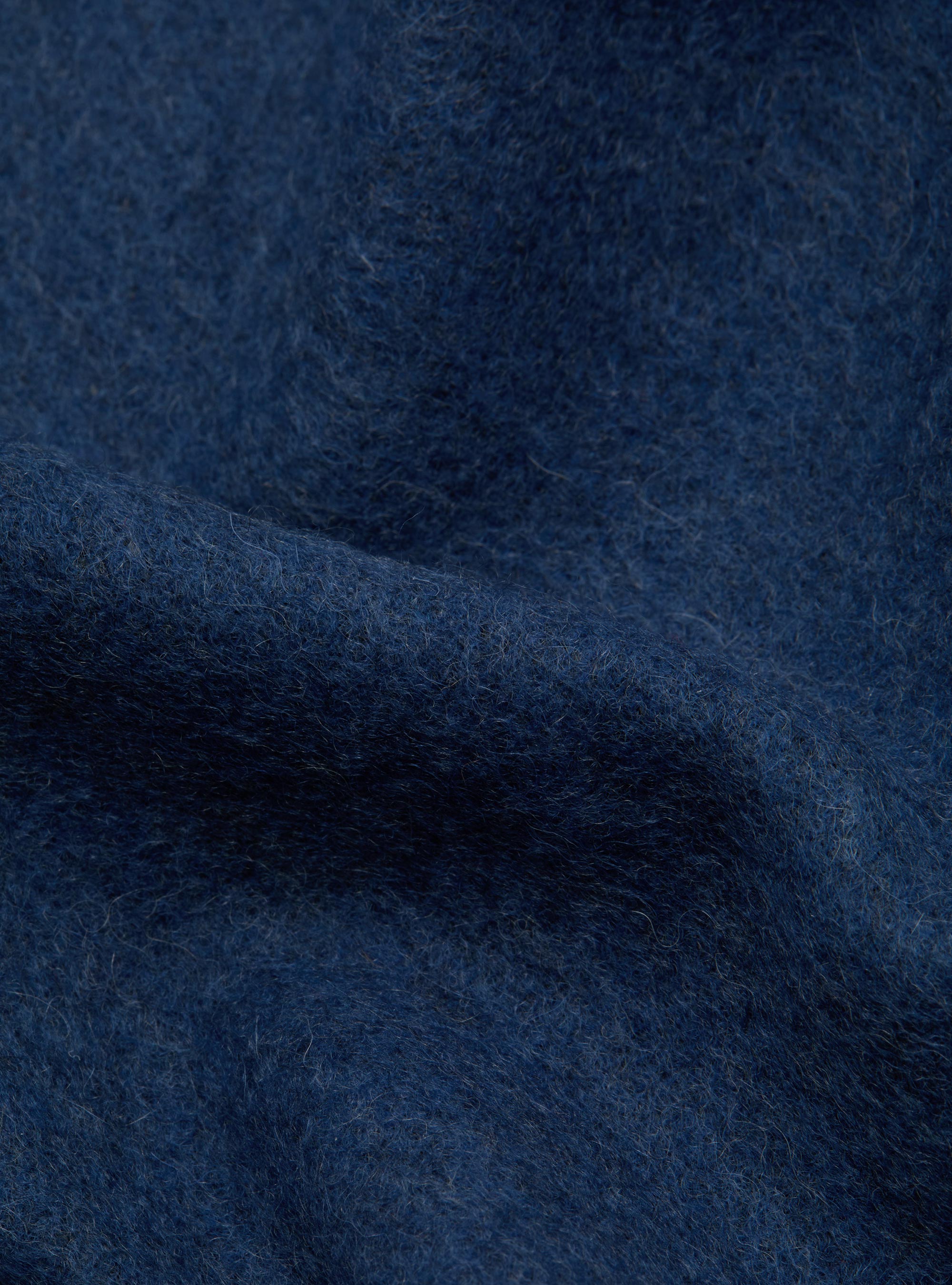 Sciarpa double face con ricamo in lana cashmere, BLU