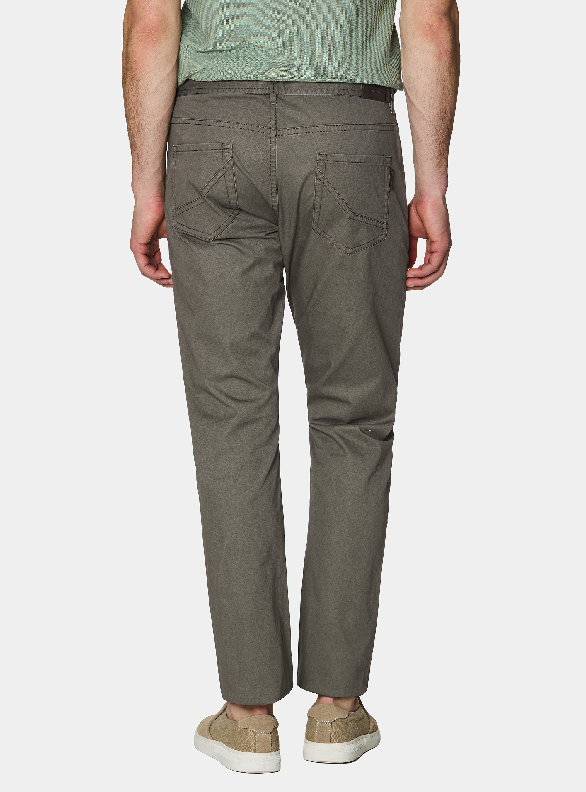 Pantaloni slim fit in cotone lavato, MILITARE 0609C