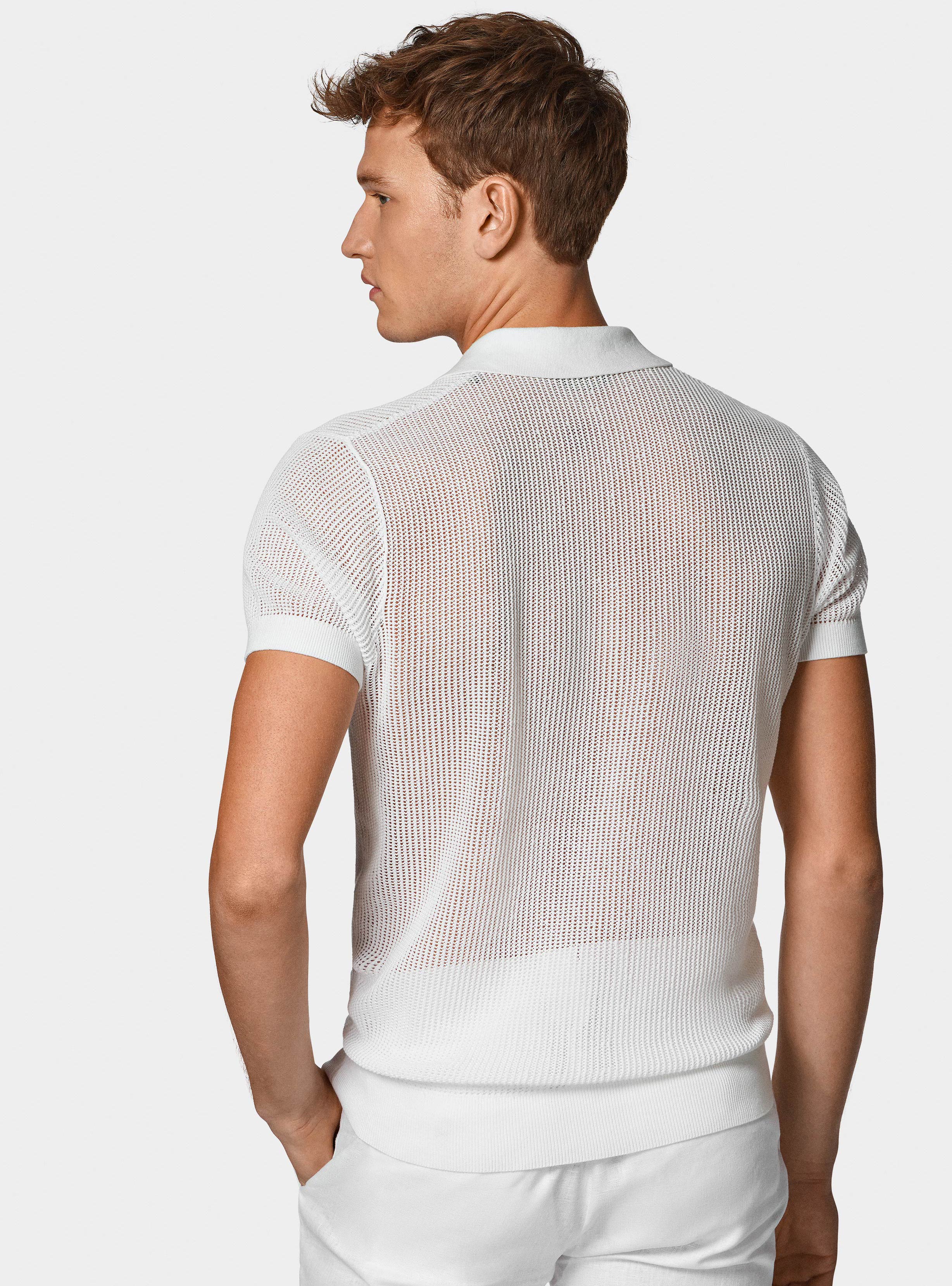 Geh&auml;keltes Poloshirt, BIANCO 0099C