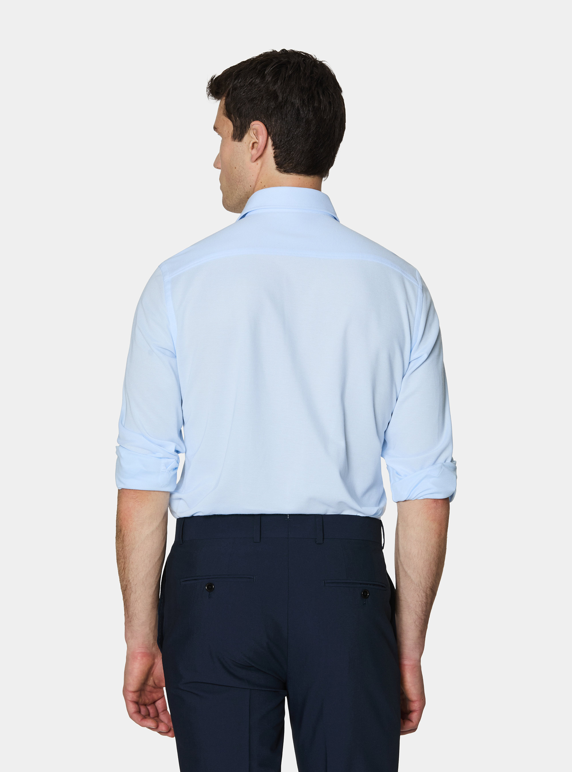 Camicia a polo GT01 in misto cotone piquet, AZZURRO