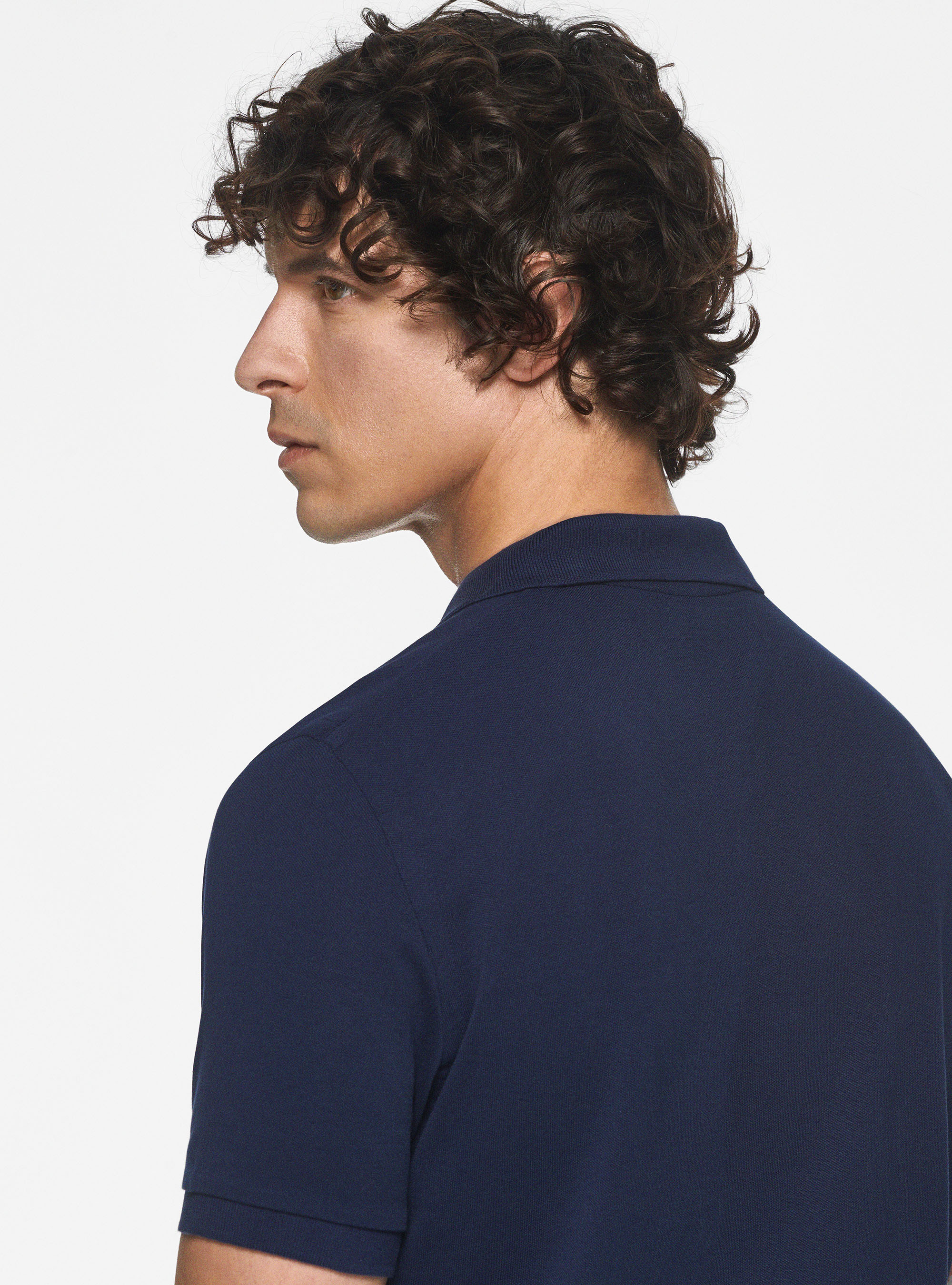 Polo en piqu&eacute; avec broderie, BLEU