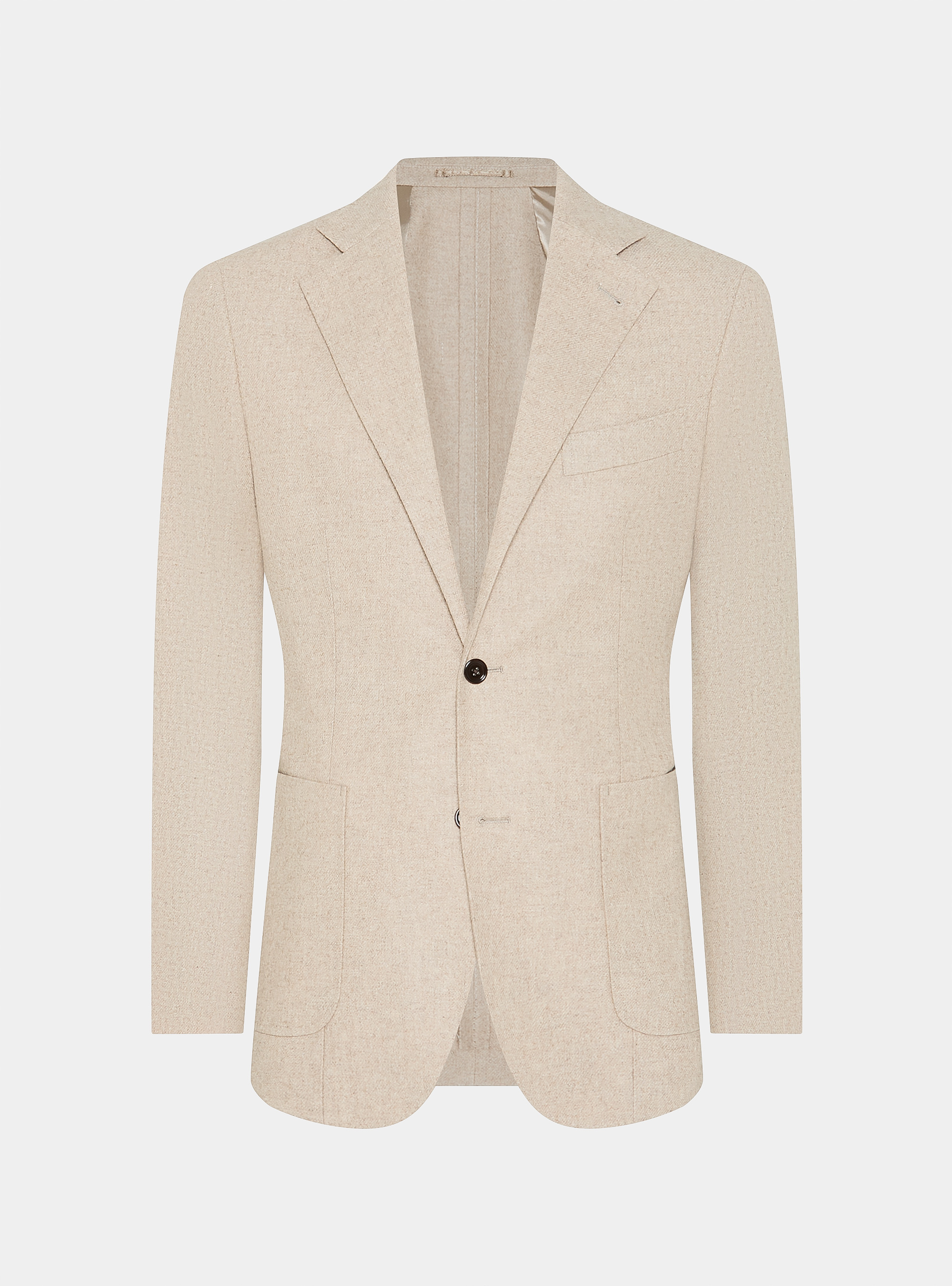 Wool-blend flannel blazer, SAND