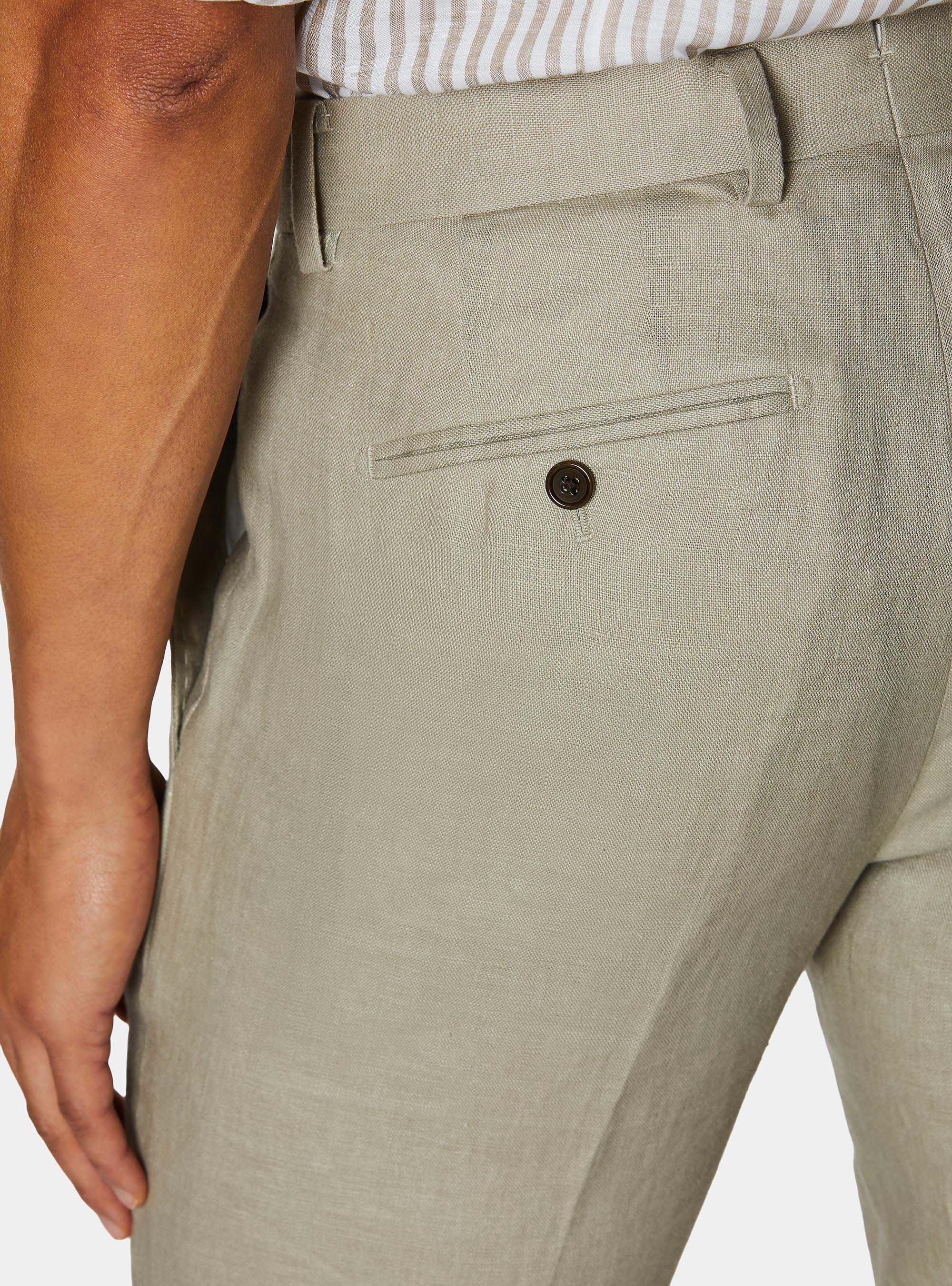 Pure linen suit trousers, SAND