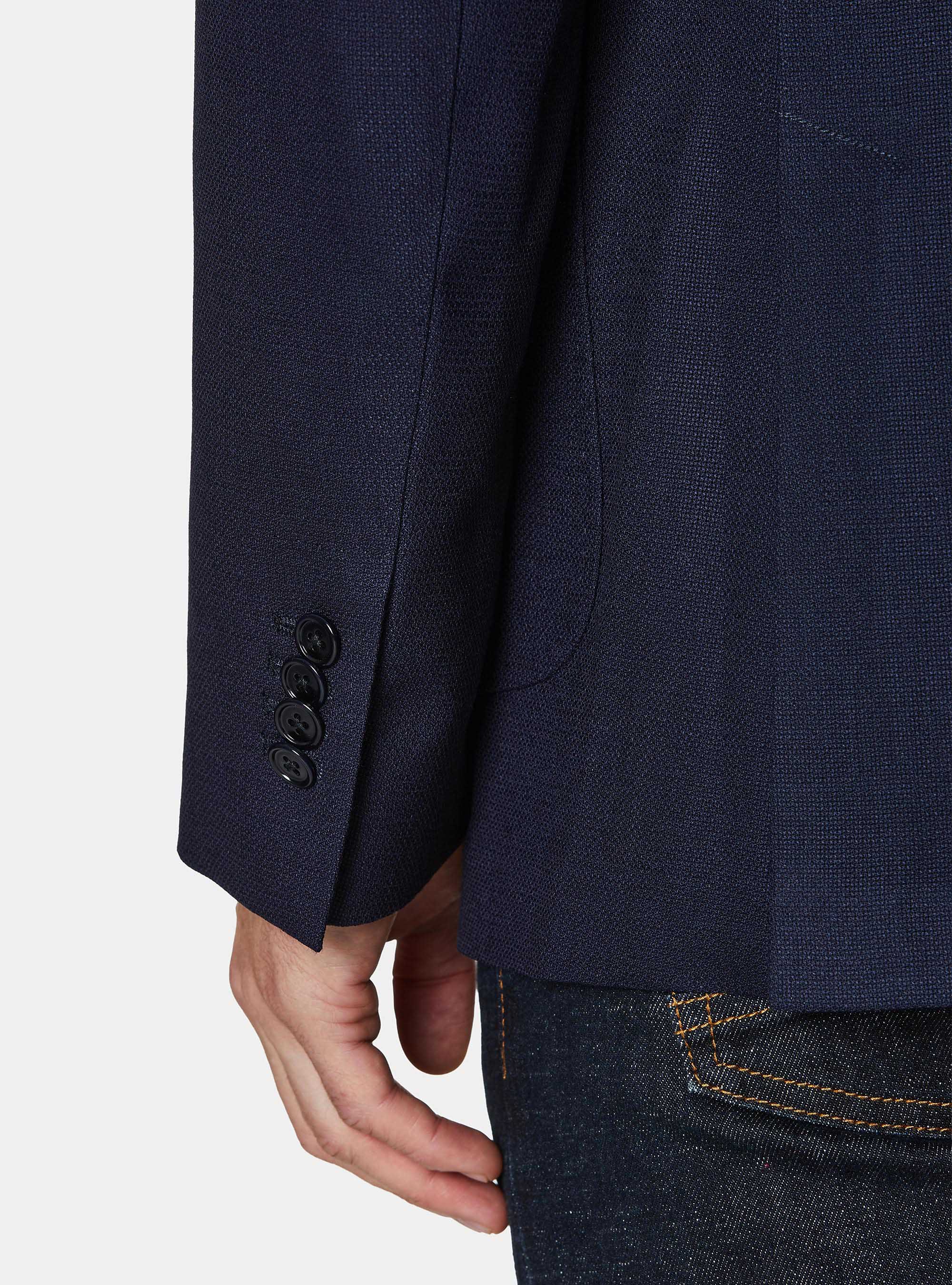 Pure wool hopsack blazer, NAVY BLUE