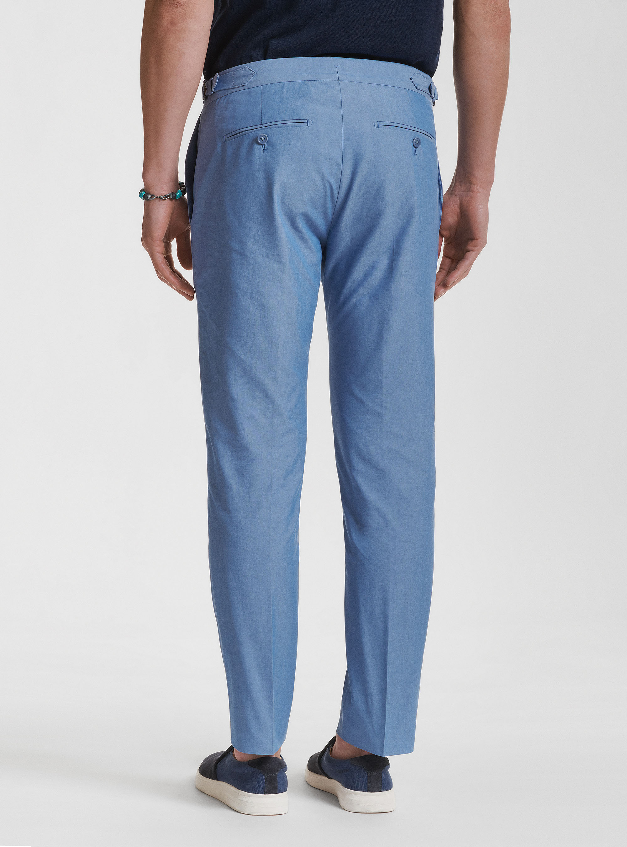 Pantaloni per abito in misto cotone DUEMILAGORI, AZZURRO