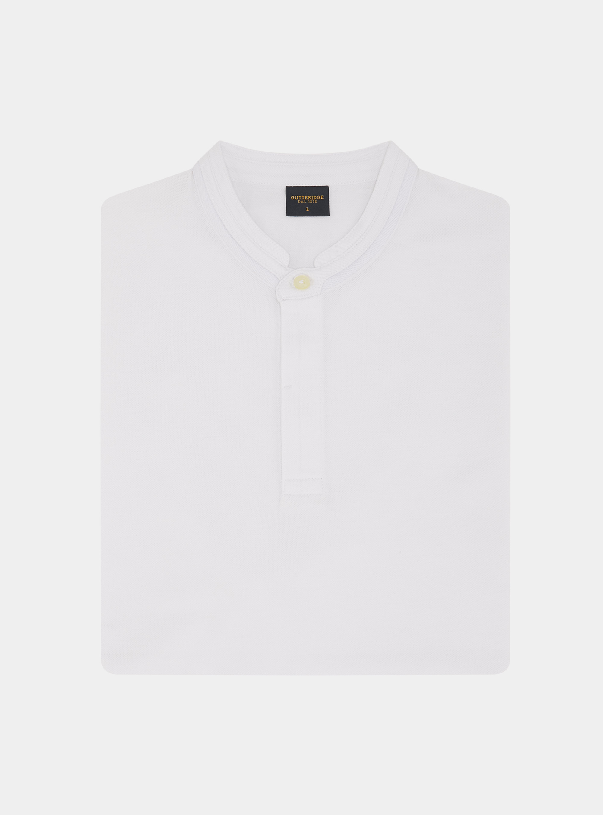 Polo coreano de piqu&eacute;, BLANCO