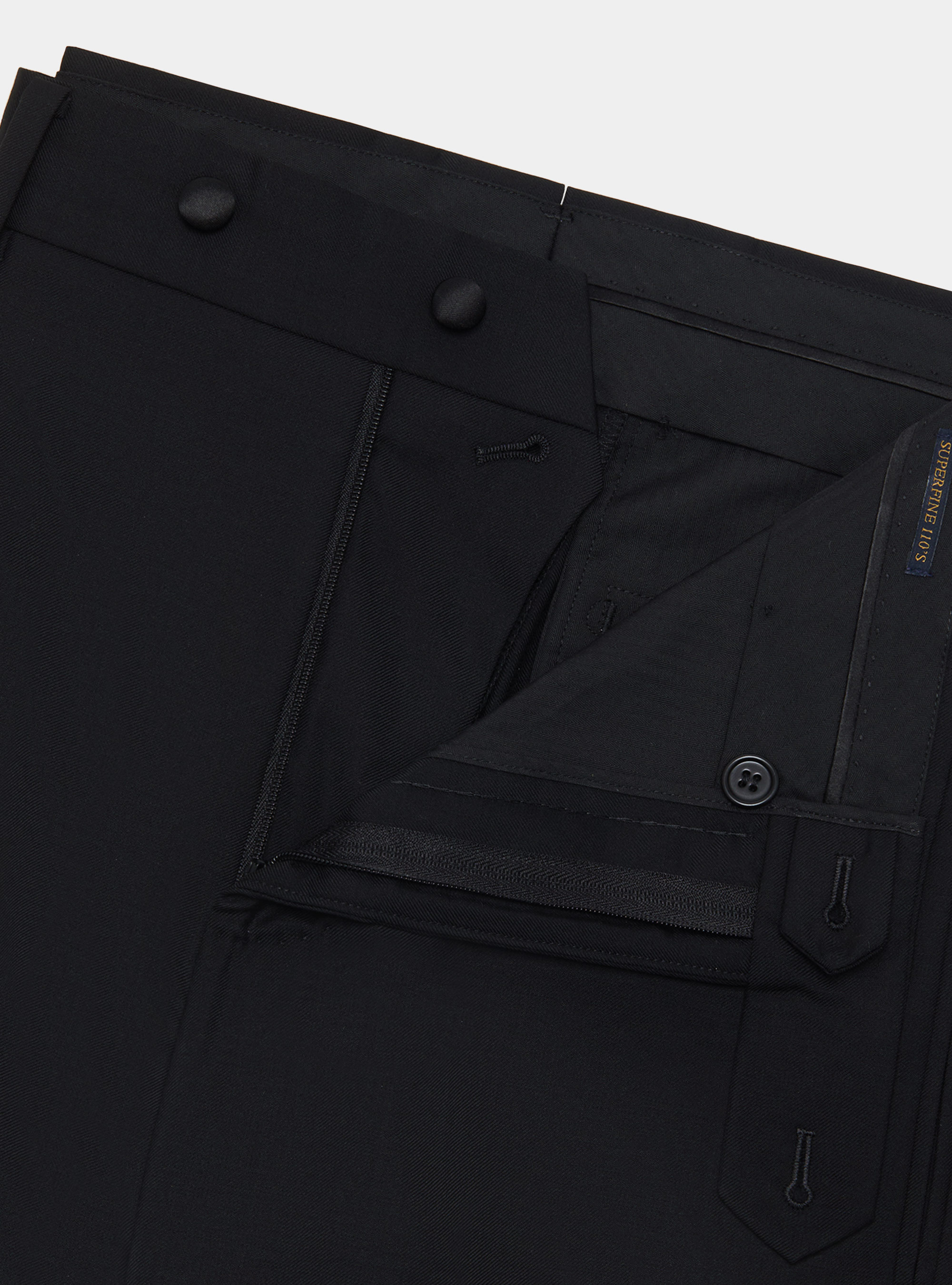 Black smoking trousers in pure wool, BLACK