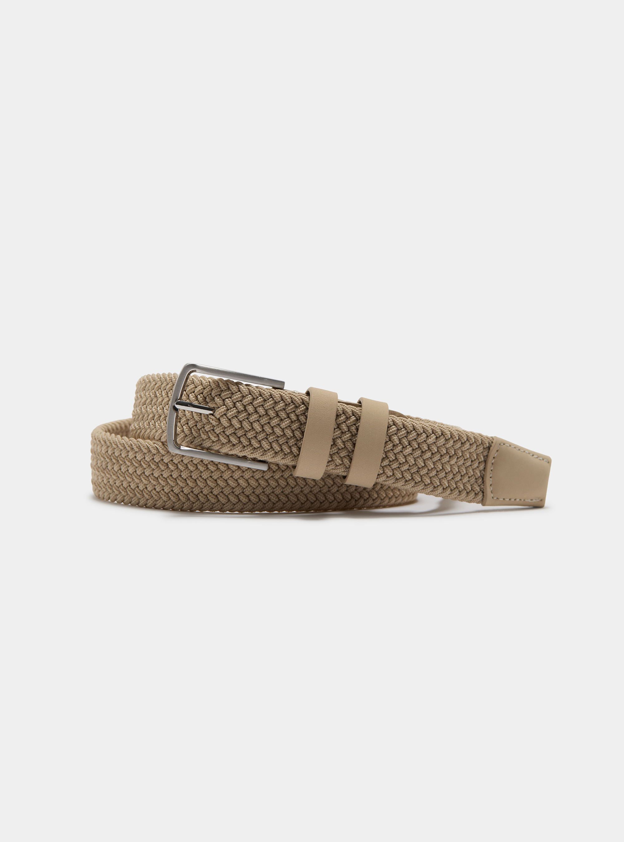 Elastic braided belt, ECRU