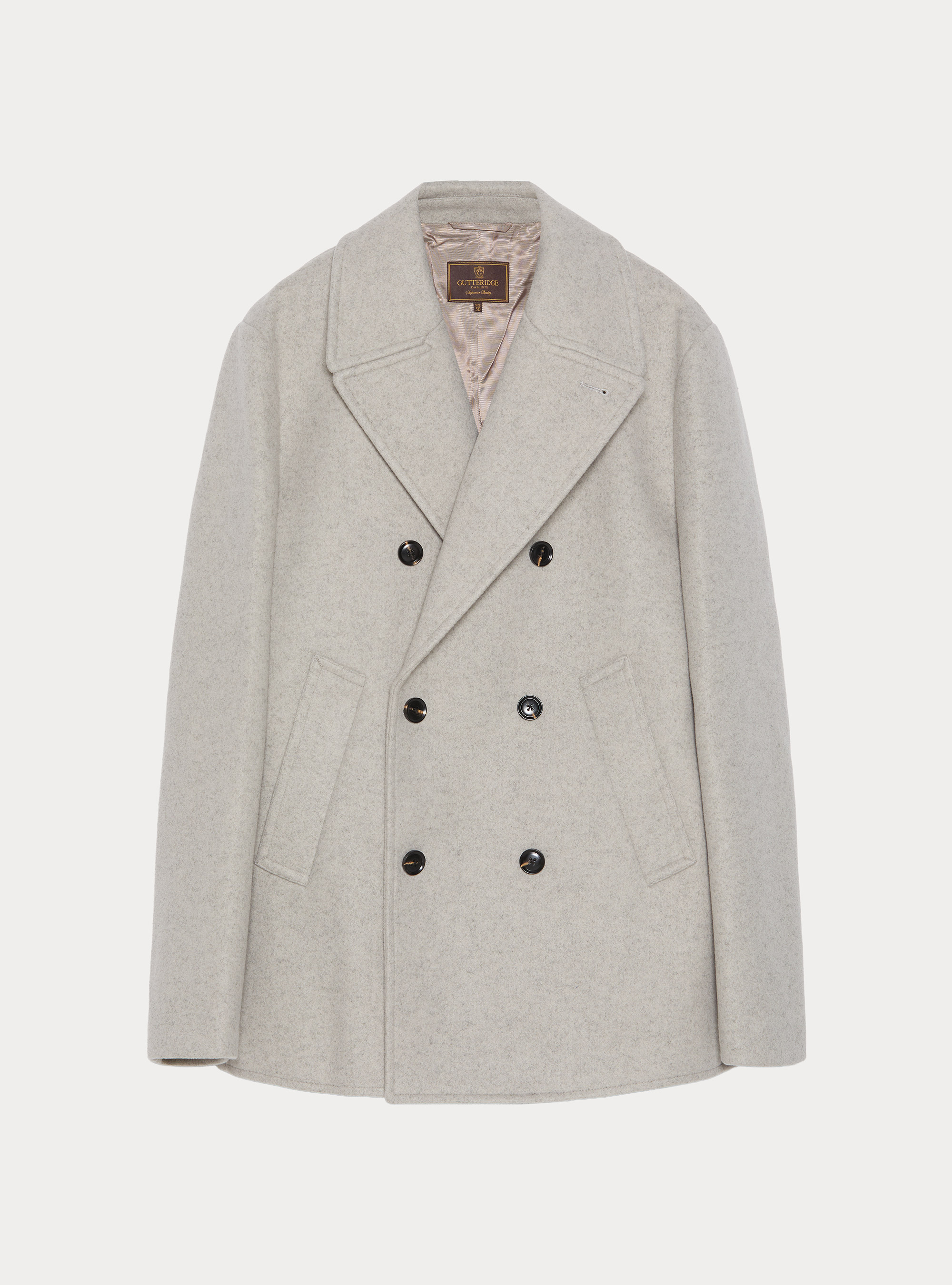 Solid color peacoat, ECRU