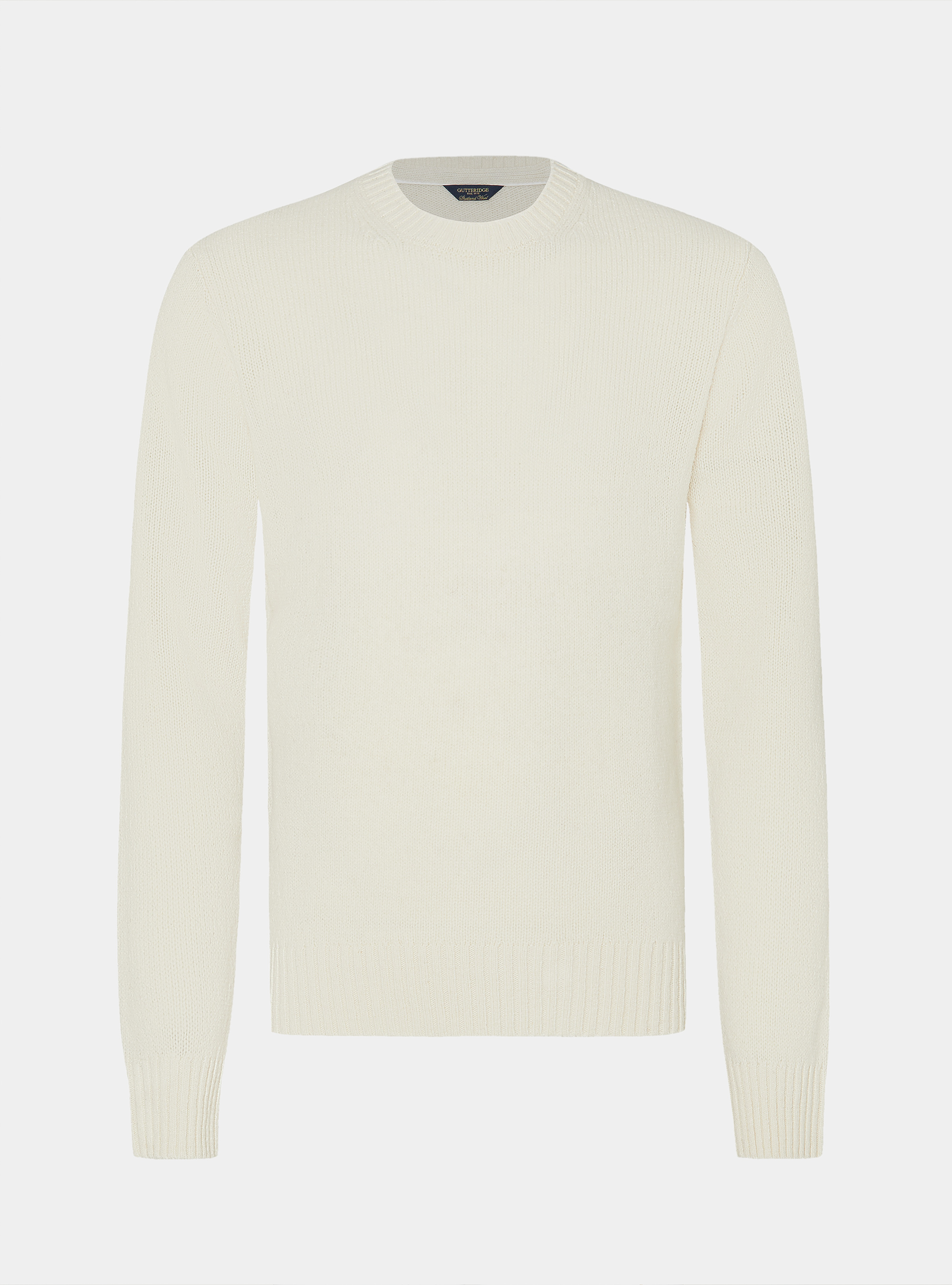 Rundhalspullover aus reiner Shetlandwolle, BIANCO 0099C