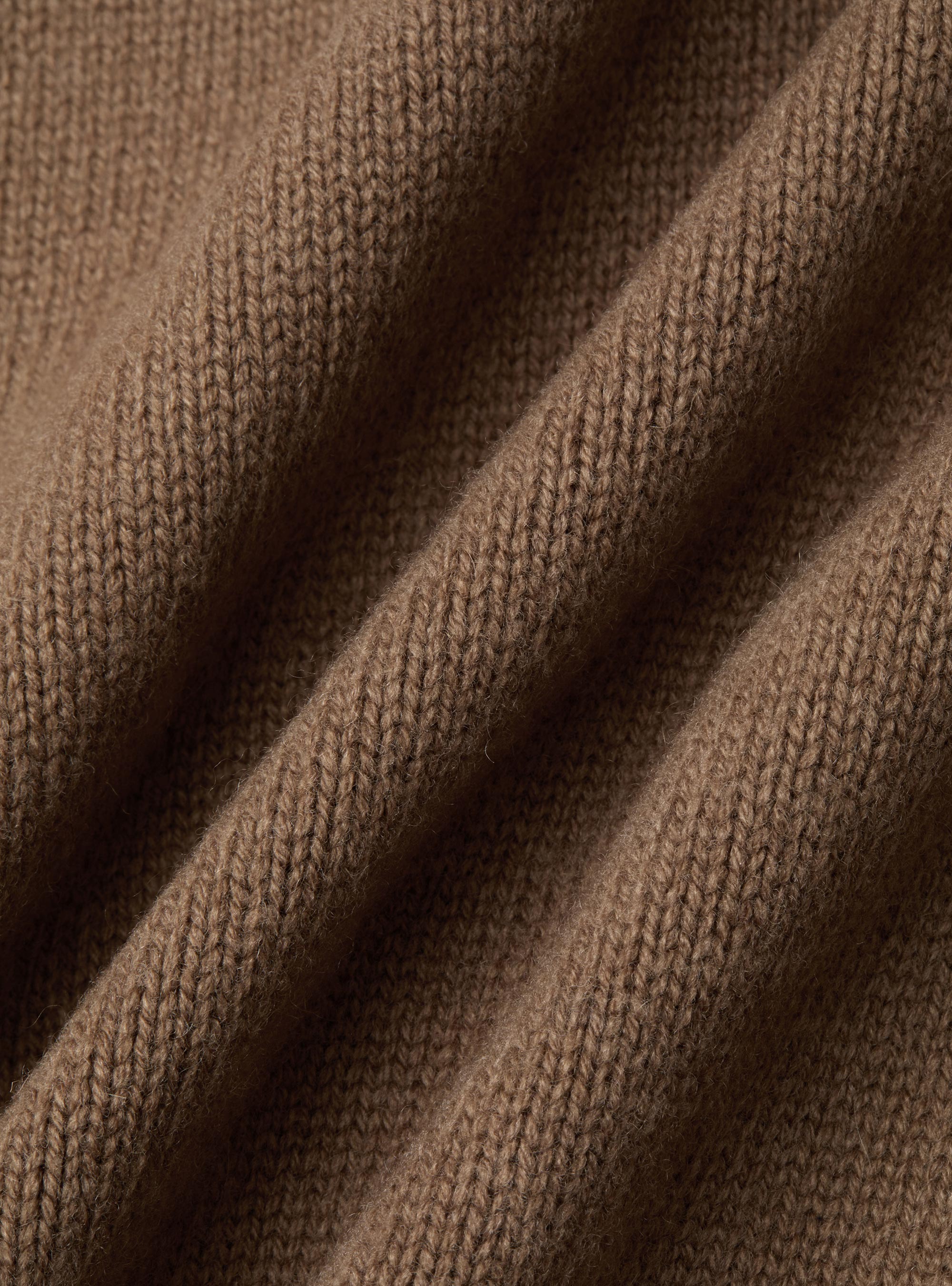 Button-up wool and cashmere cardigan, HAZELNUT
