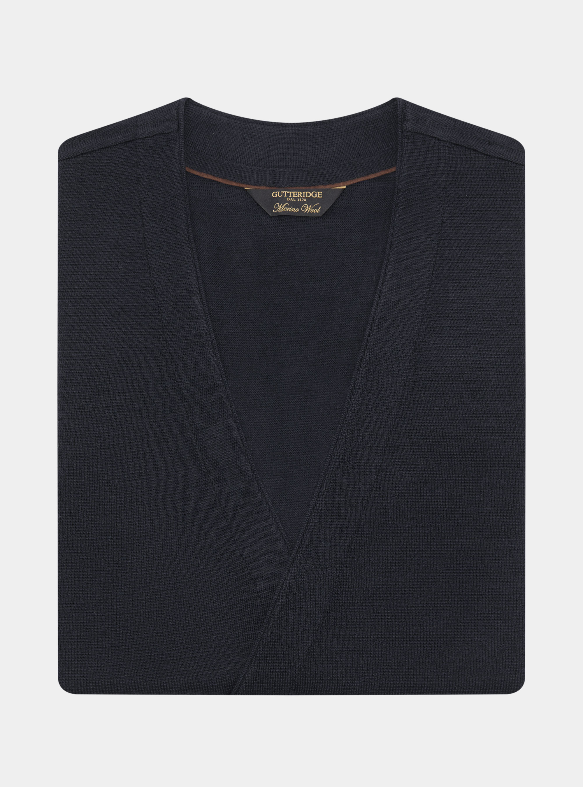 Double-breasted knitted gilet in pure extra-fine merino wool, NAVY BLUE