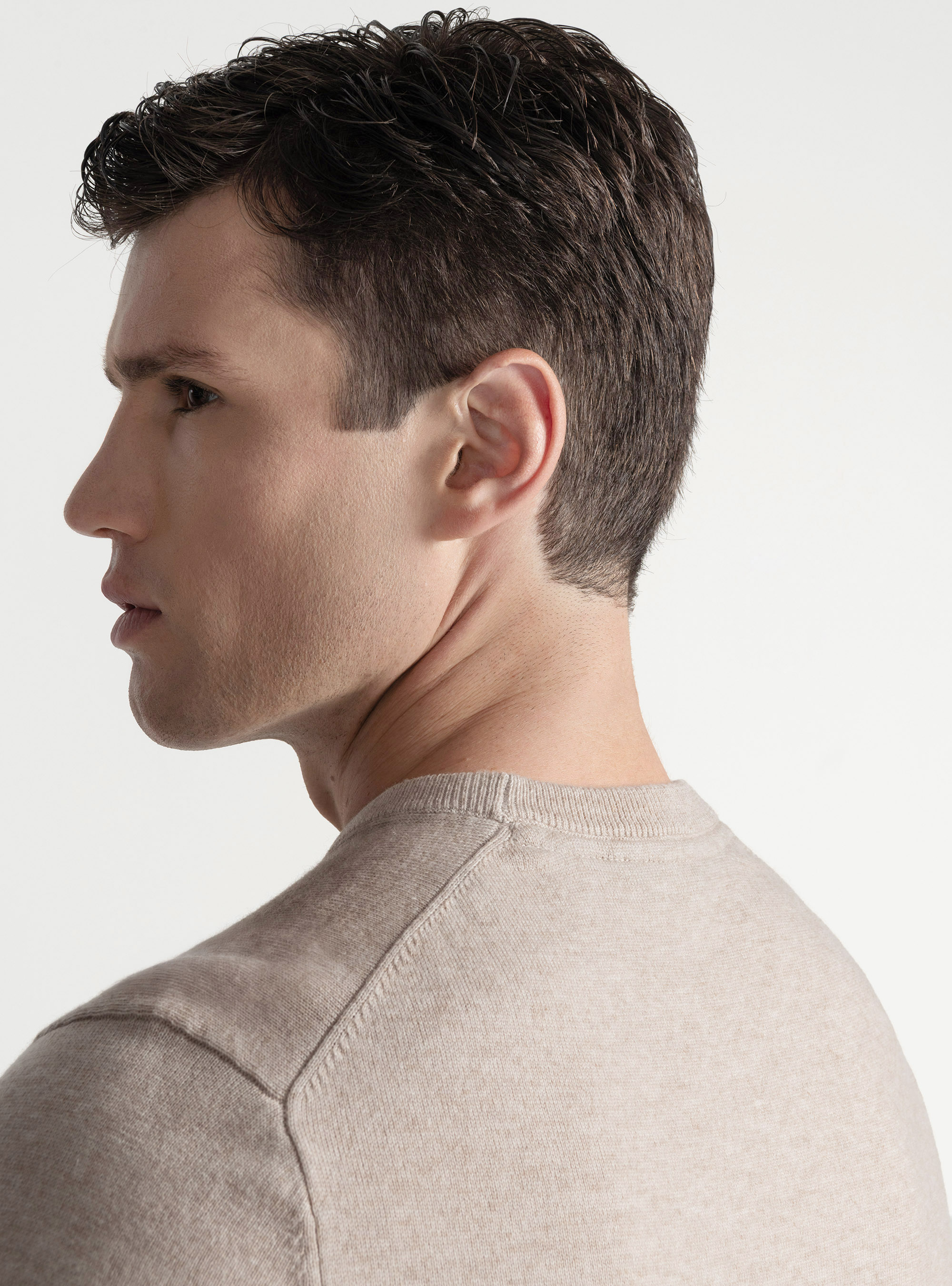 Maglia girocollo in misto lana, ECRU