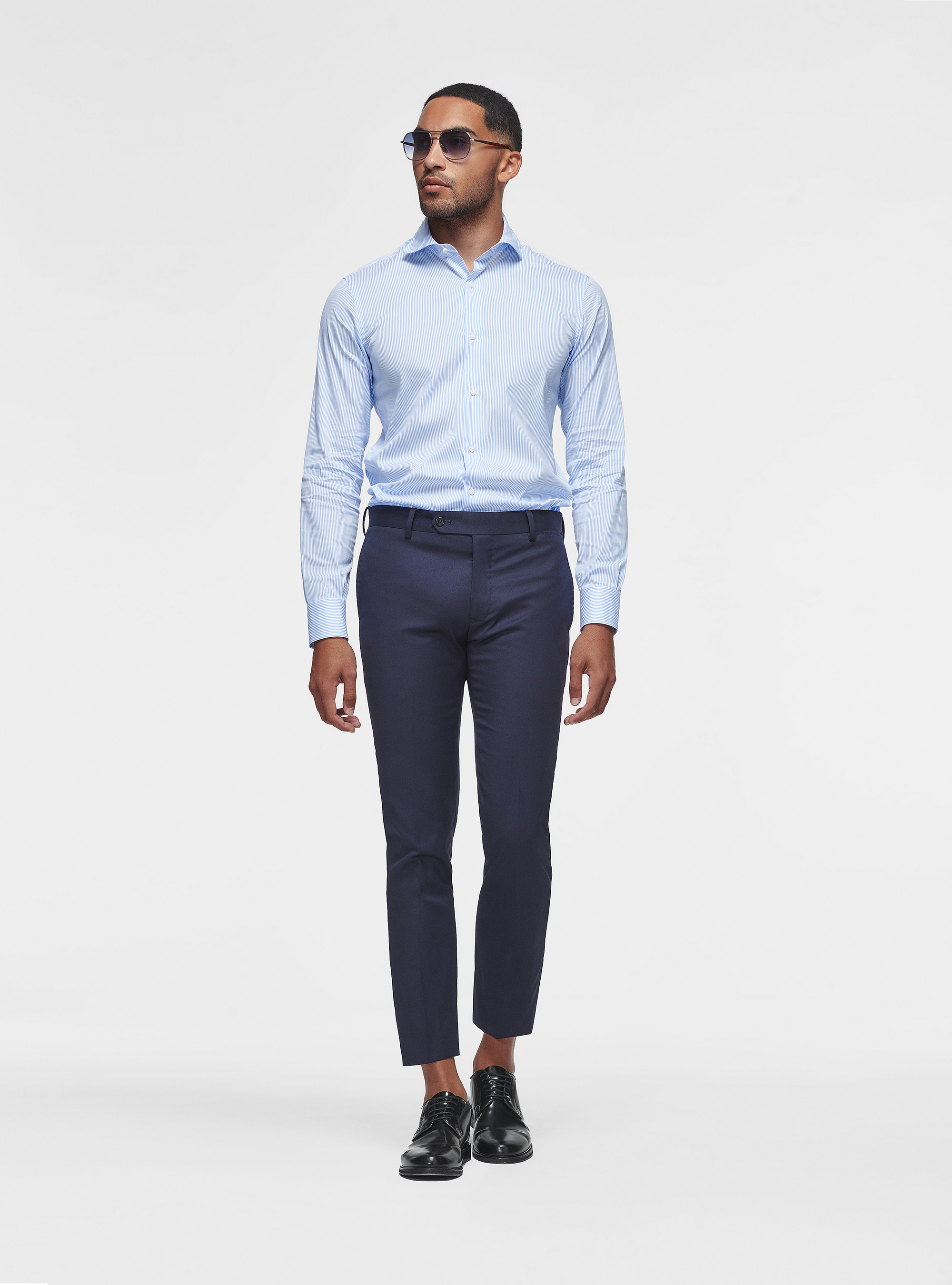 Pantaloni in pura lana superfine 110's, BLU NAVY