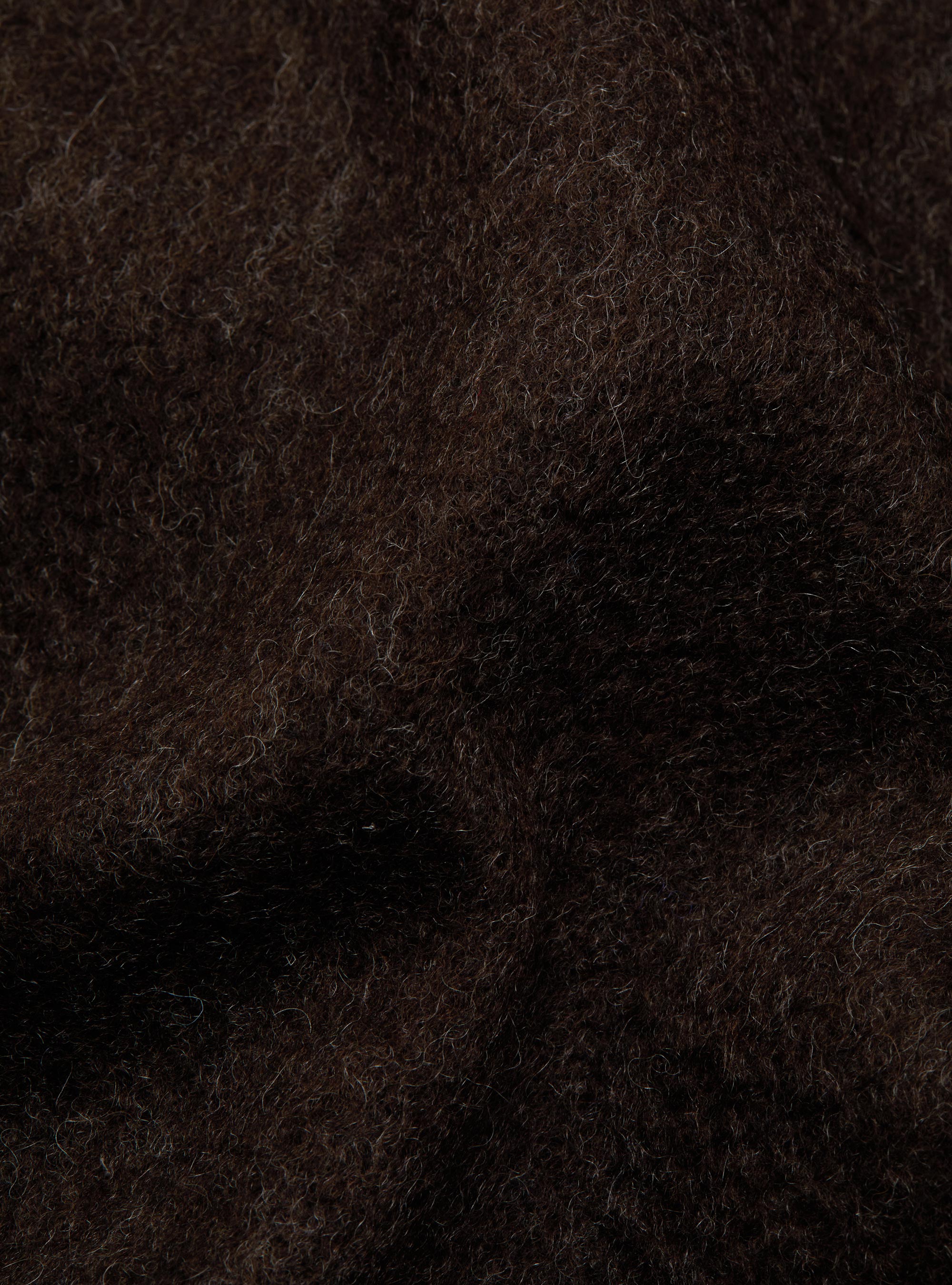 Sciarpa double face con ricamo in lana cashmere, MARRONE