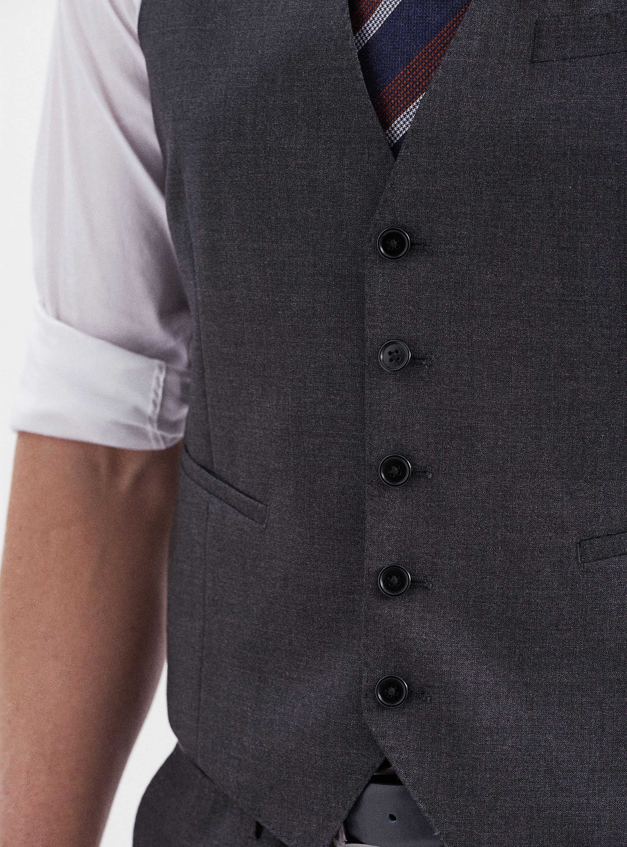 Weste aus reiner Wolle Vitale Barberis Canonico, ASFALTO 0115C