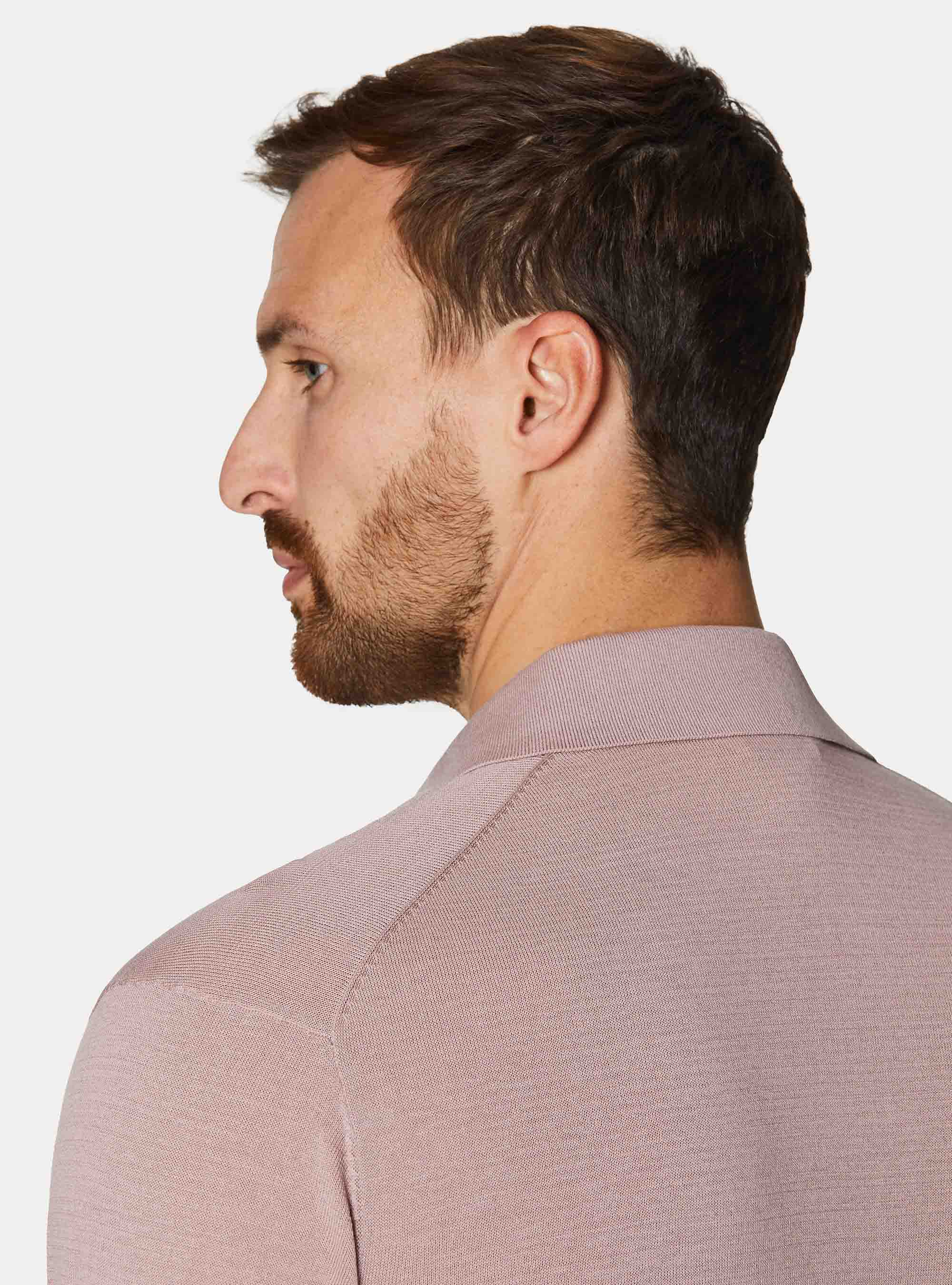 Polo de algod&oacute;n y seda, 0441C ROSA SCURO