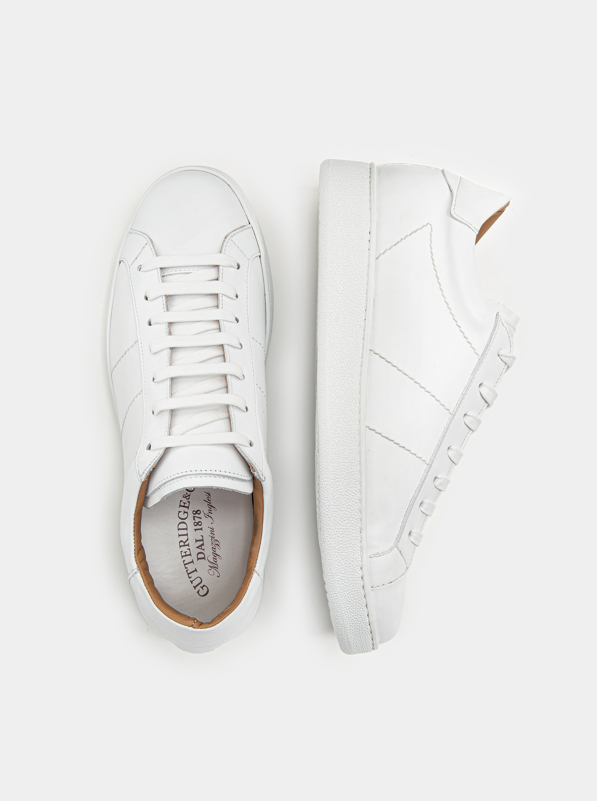 Zapatillas de cuero blancas, BLANCO