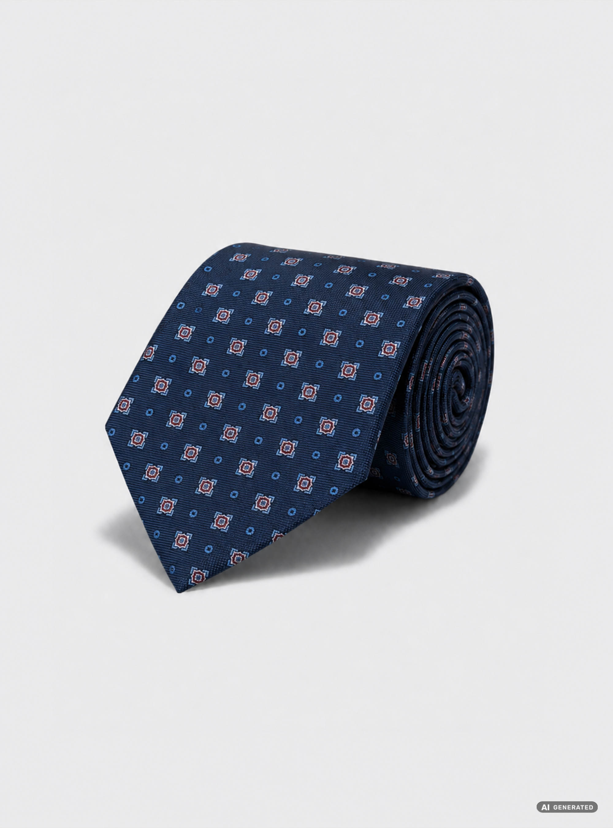 Micro-pattern silk jacquard tie, NAVY BLUE