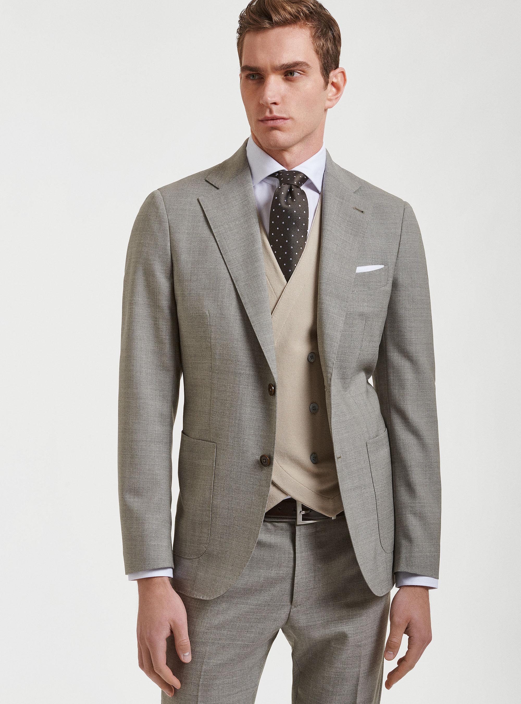 Pure wool suit blazer Vitale Barberis Canonico, ECRU